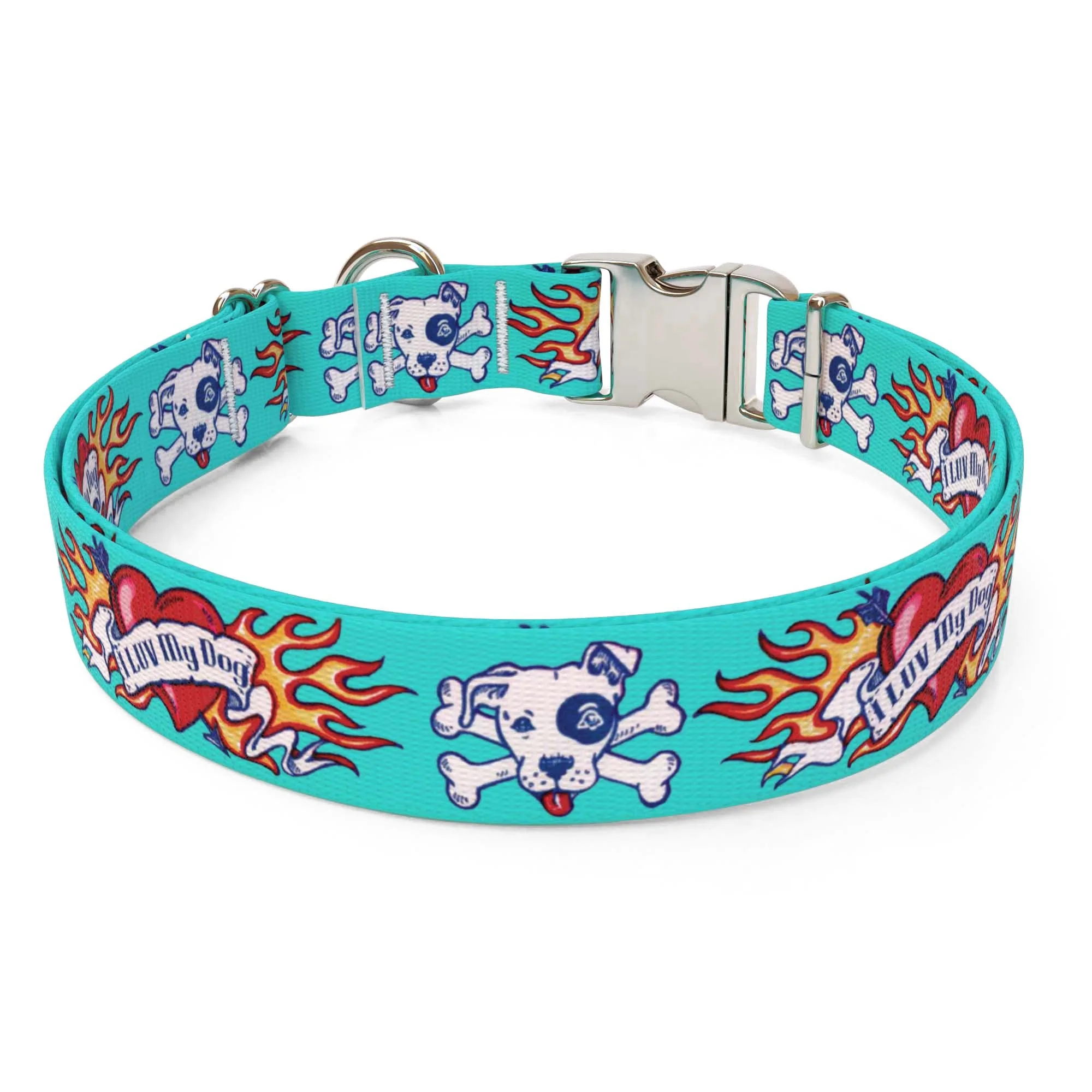 I Luv My Dog Blue Dog Collar - Image 2