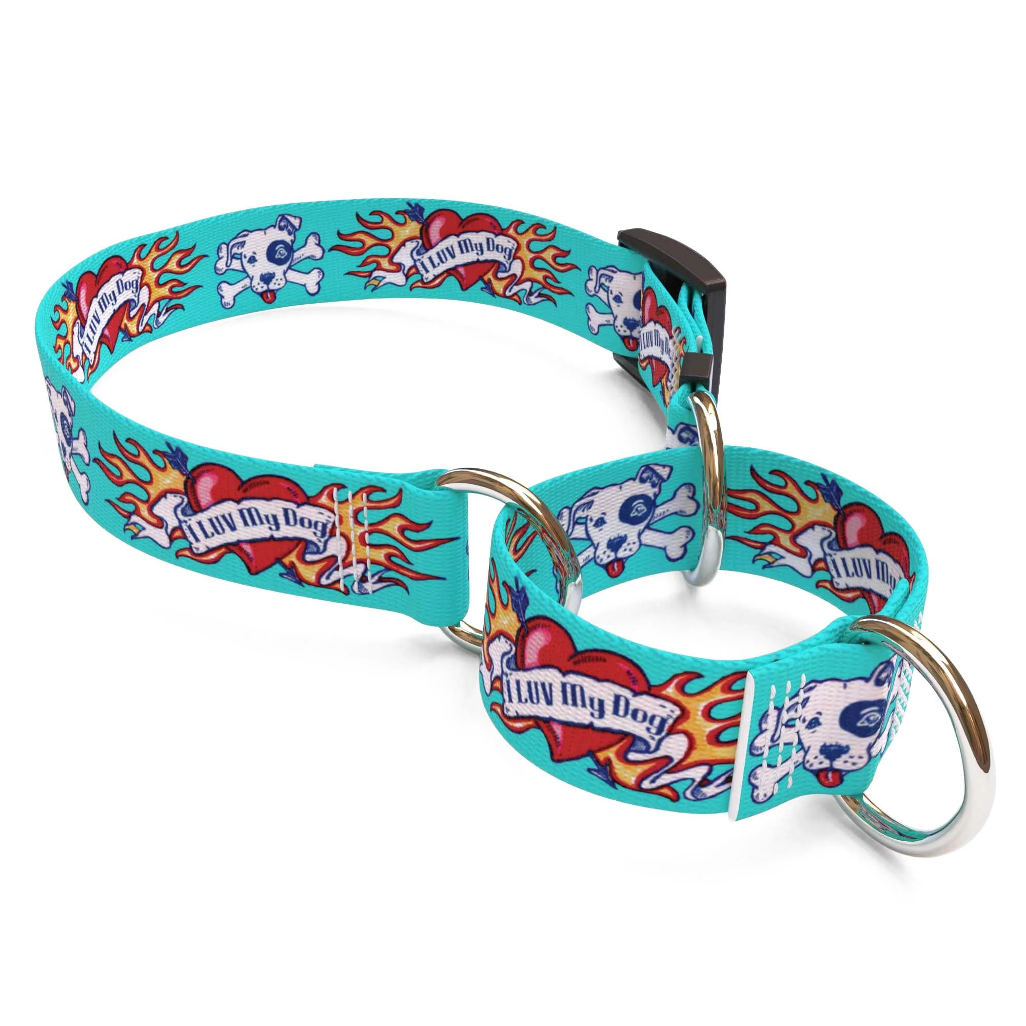 I Luv My Dog Blue Dog Collar - Image 3