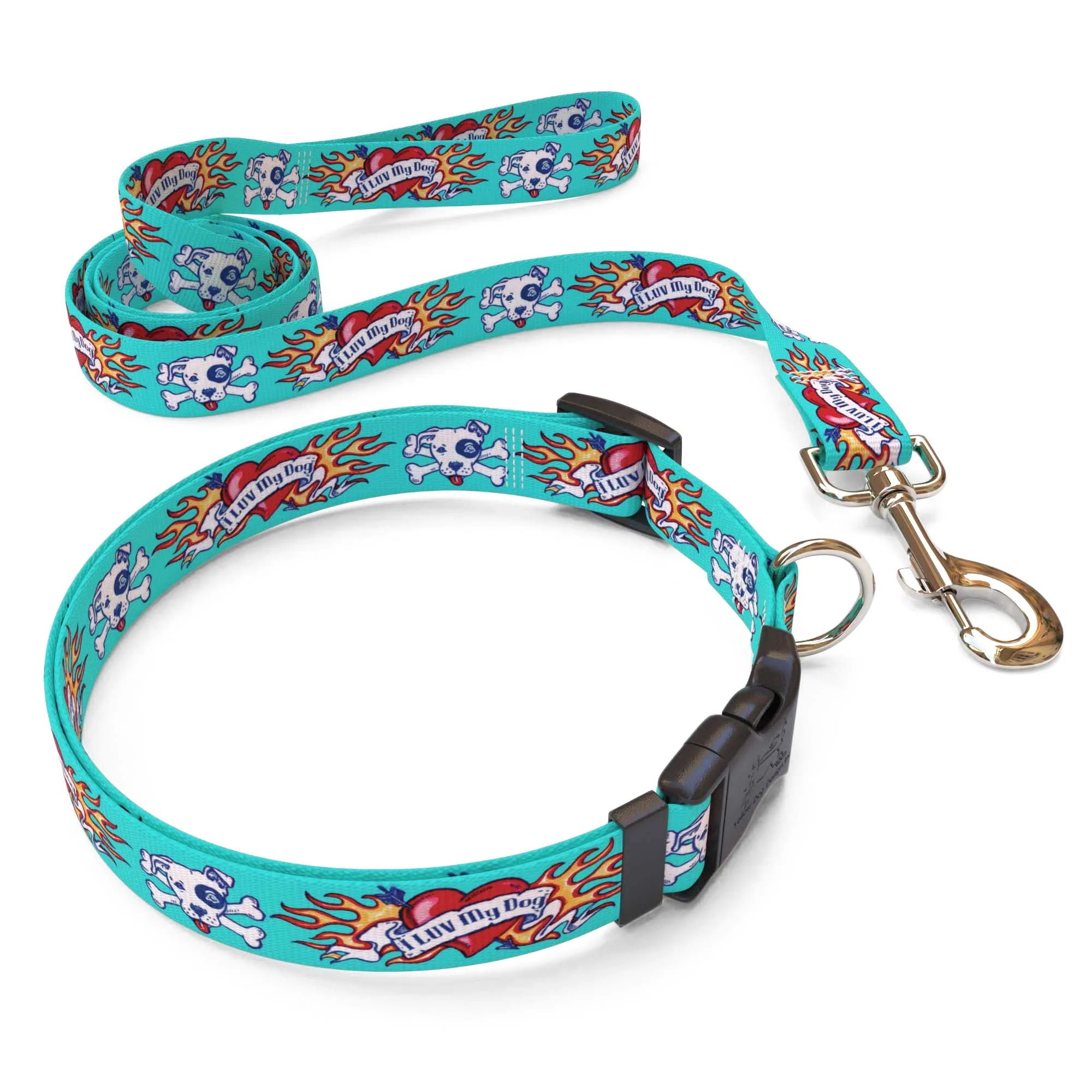 I Luv My Dog Blue Dog Collar - Image 4