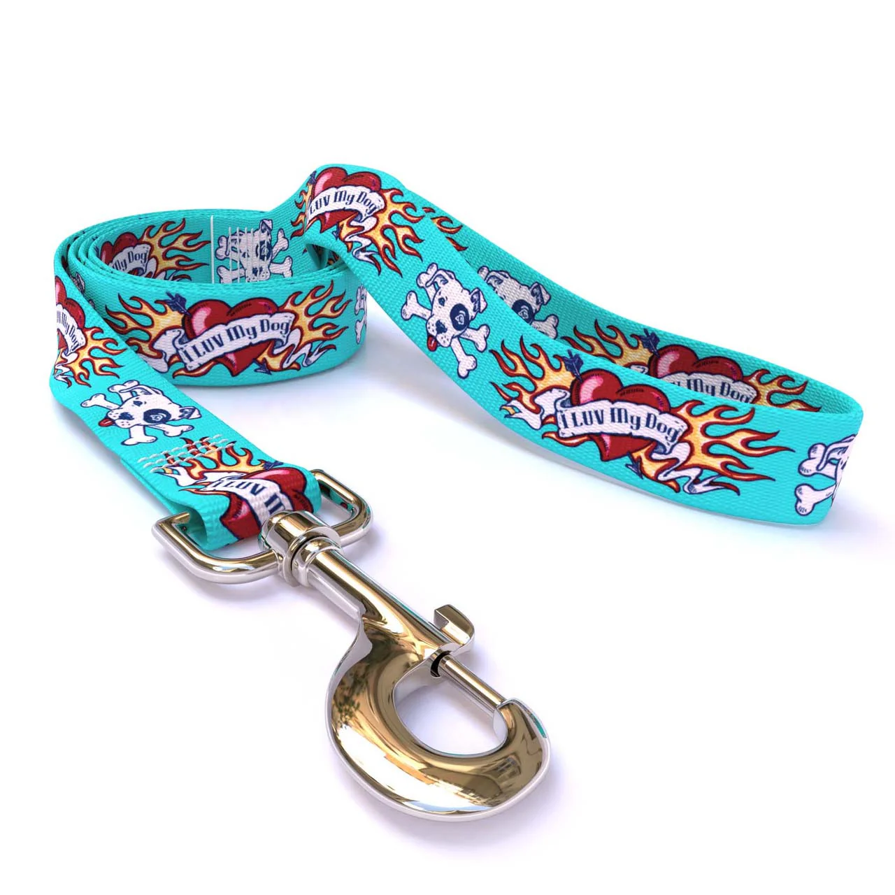 I Luv My Dog Blue Dog Leash - Image 2