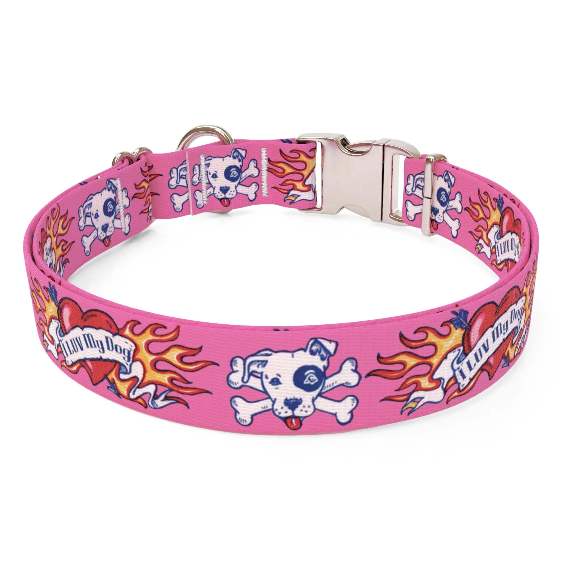 I Luv My Dog Pink Dog Collar - Image 2