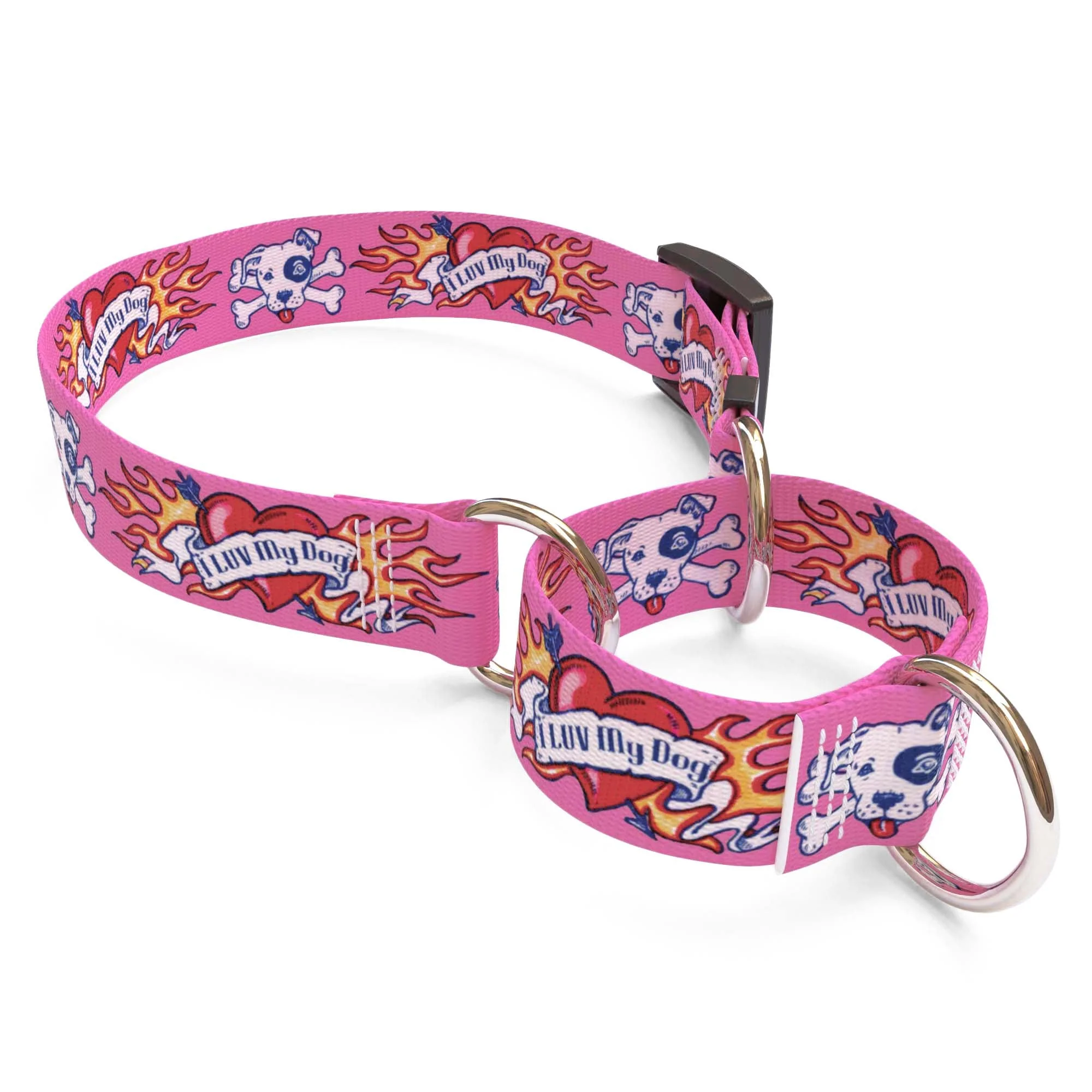 I Luv My Dog Pink Dog Collar - Image 3