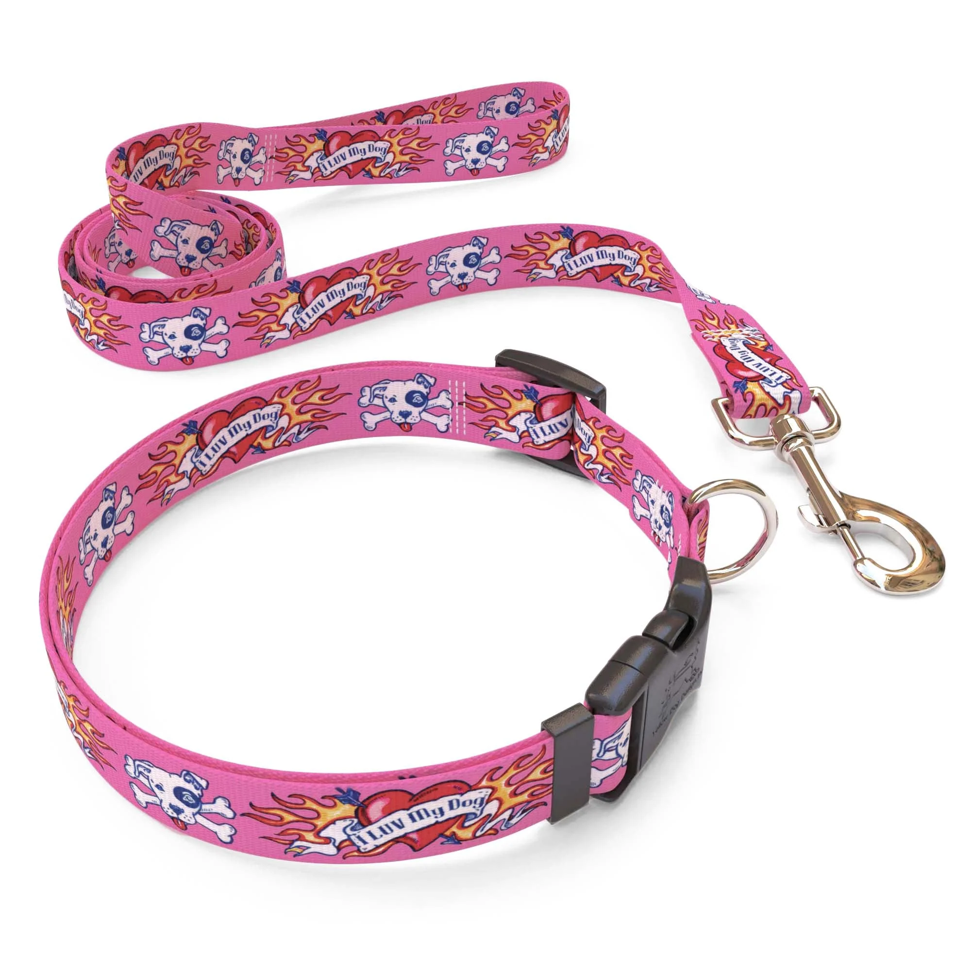 I Luv My Dog Pink Dog Collar - Image 4