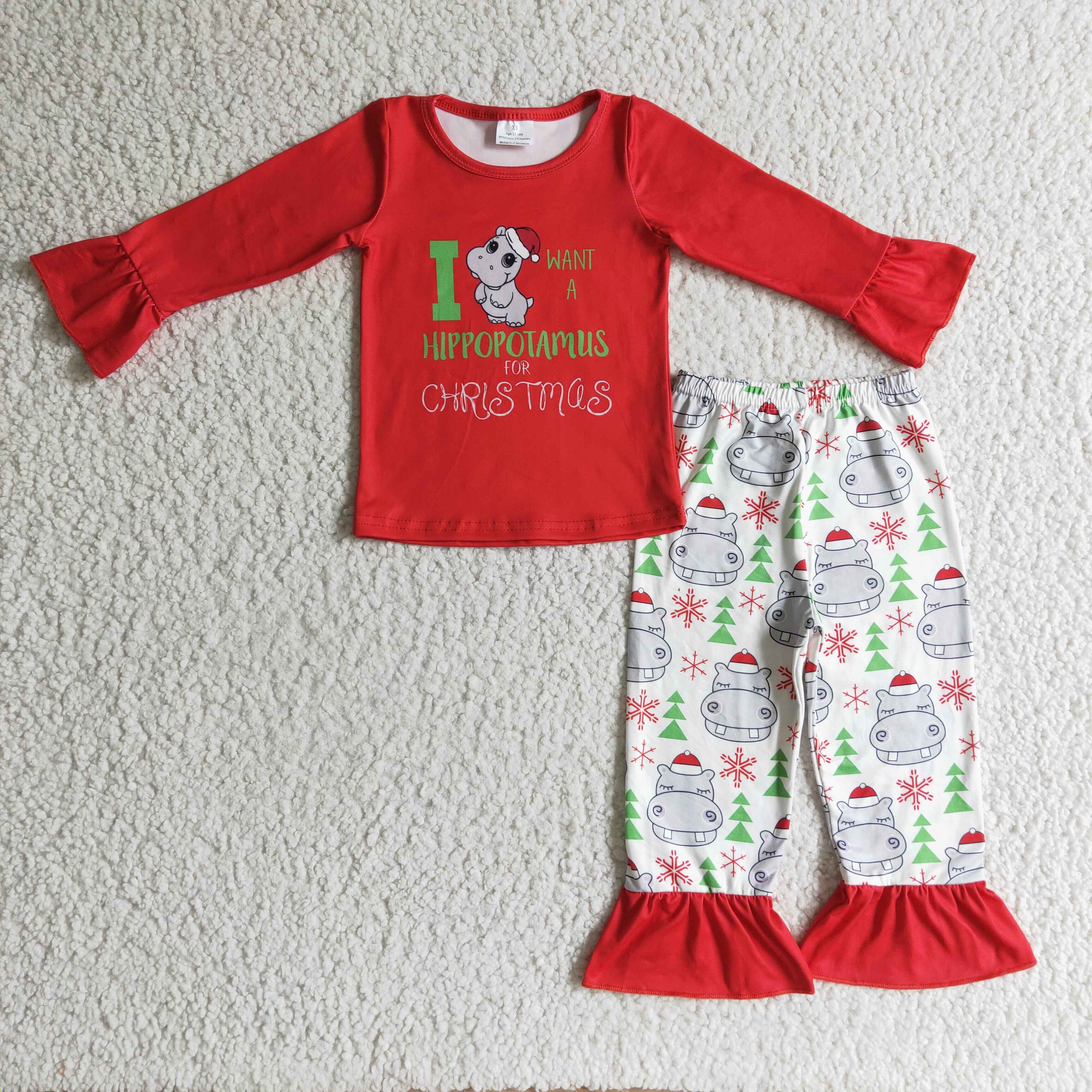 I want a hippopotamus for Christmas girls pajamas - Image 2