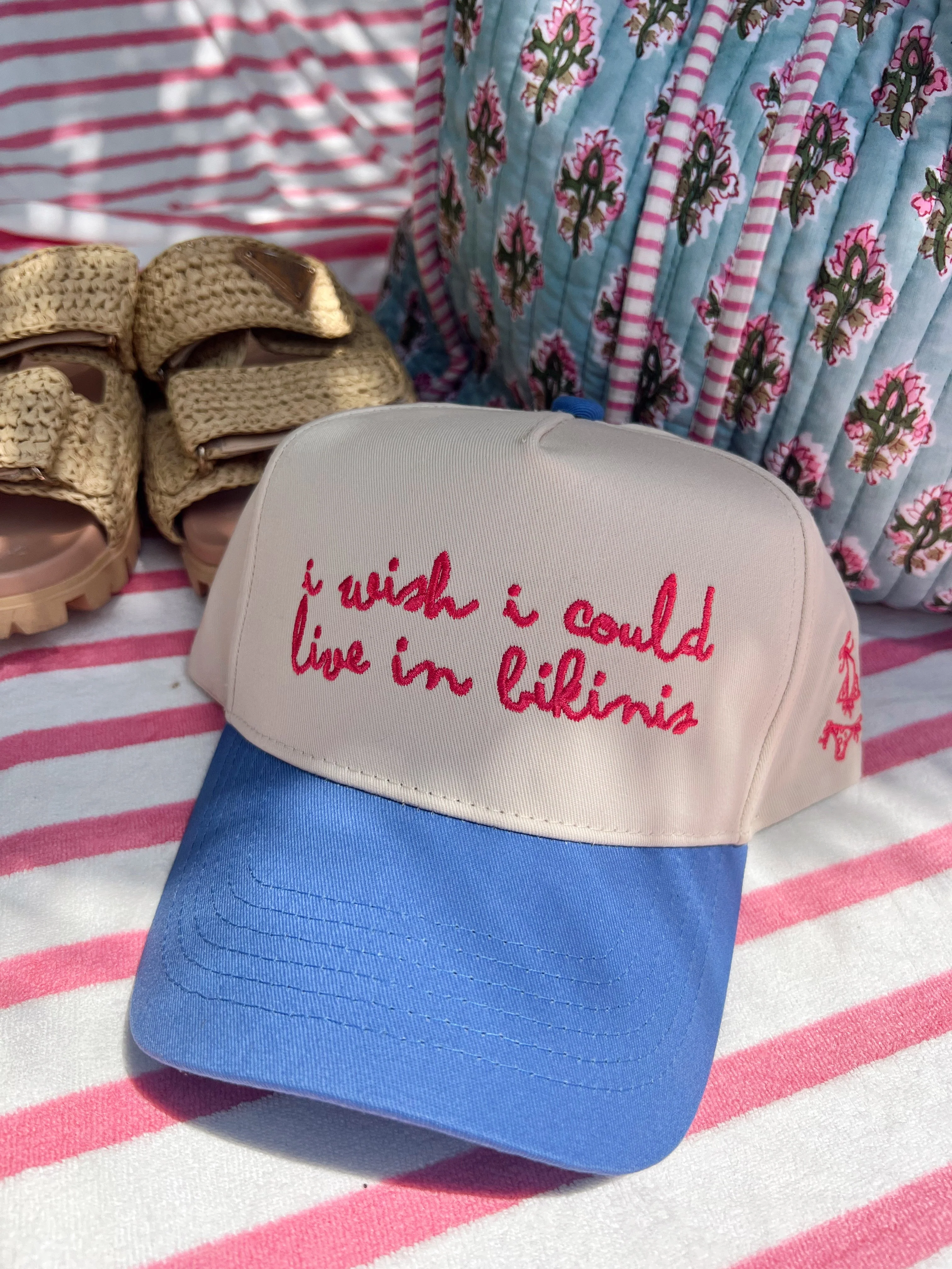 I Wish I Could Live in Bikinis - Periwinkle Vintage Trucker Hat - Image 2