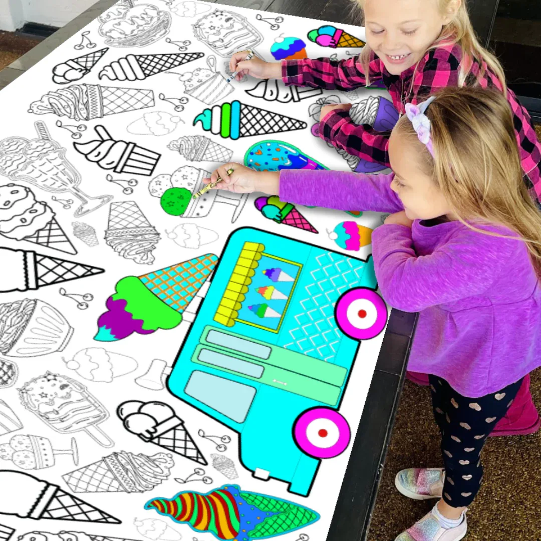 Ice Cream Coloring Tablecloth - Image 2