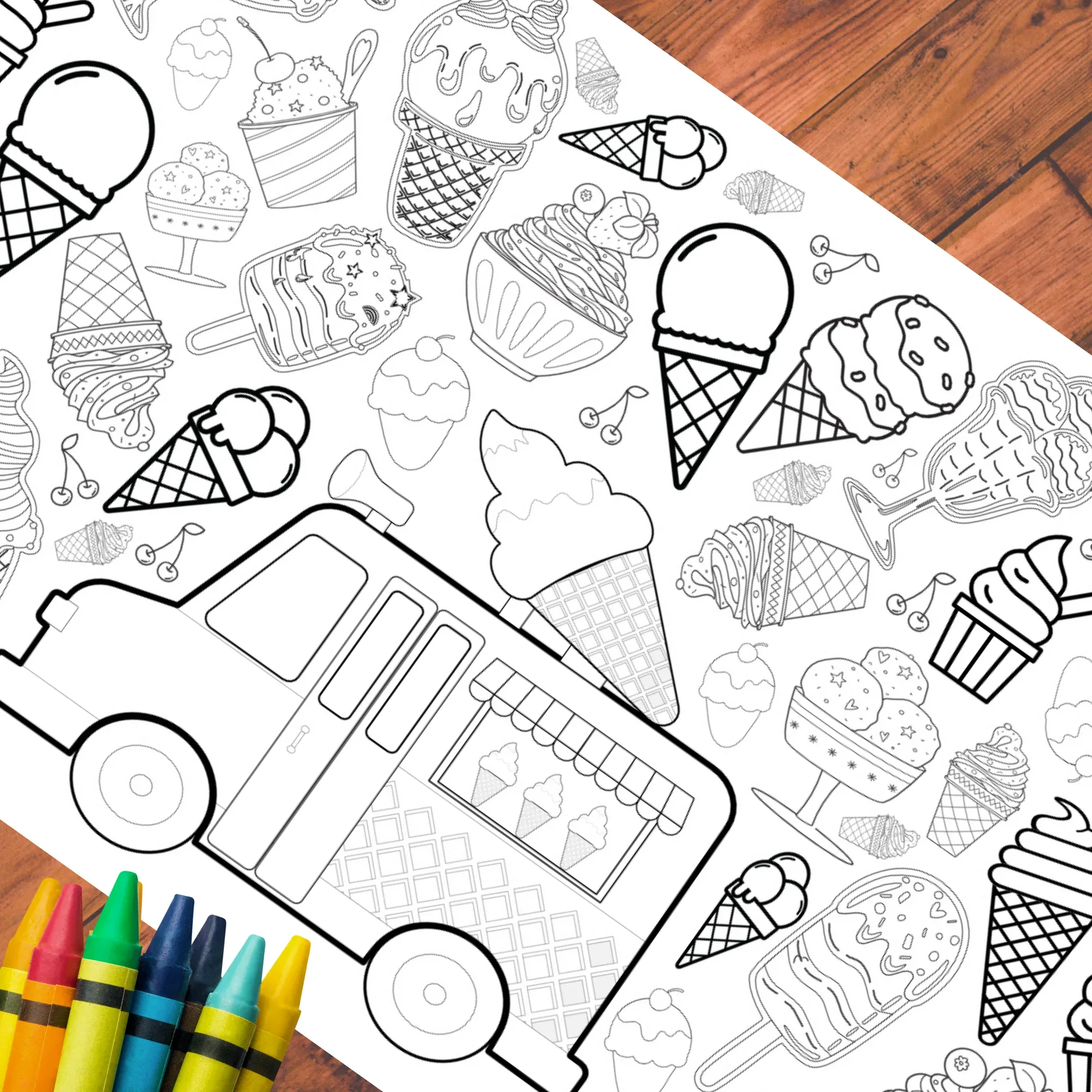 Ice Cream Coloring Tablecloth - Image 6
