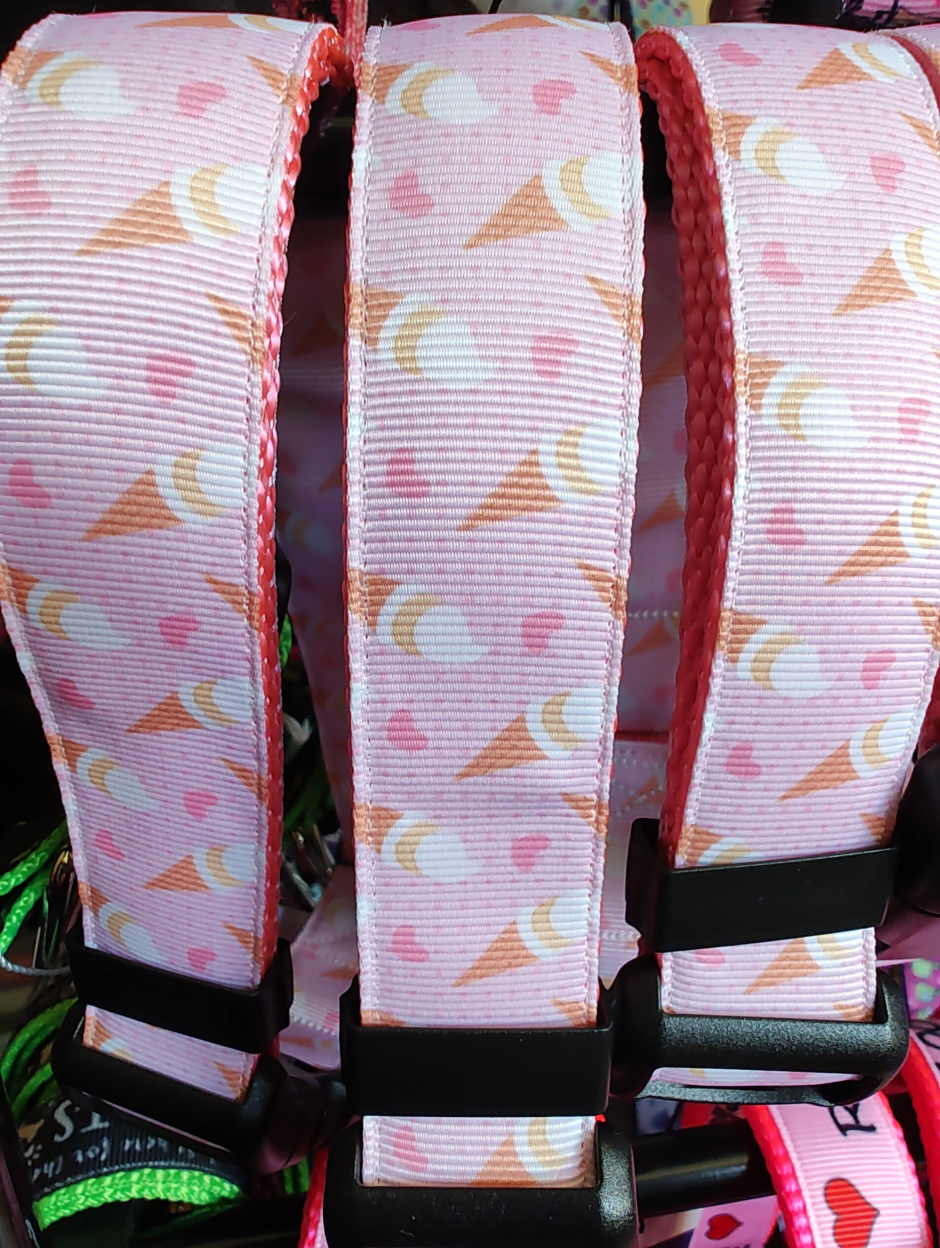 Ice Cream Pink Nylon Dog Collar MD, LG, XL, Leash - Image 2