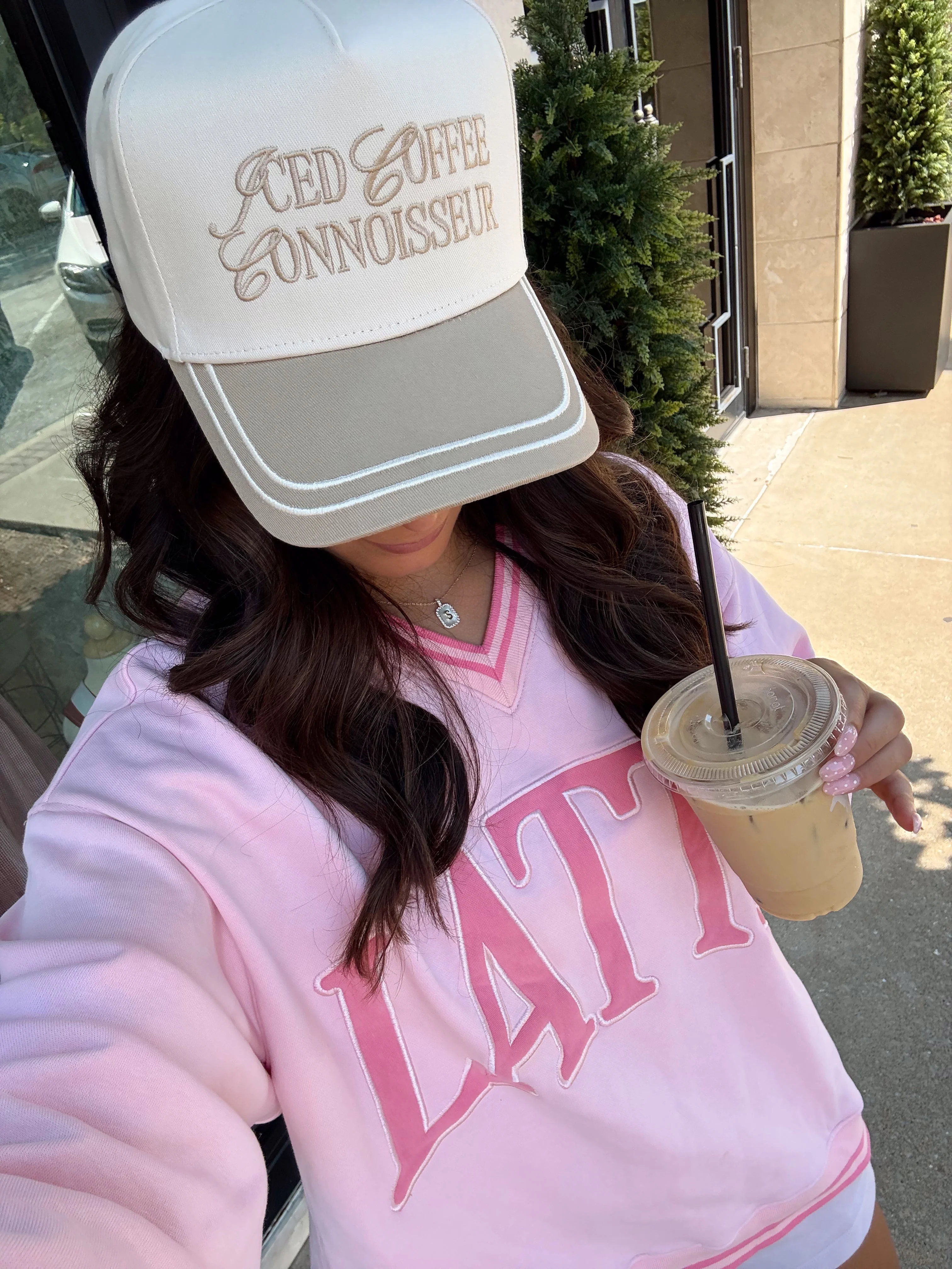 Iced Coffee Connoisseur - Tan Vintage Trucker Hat - Image 2
