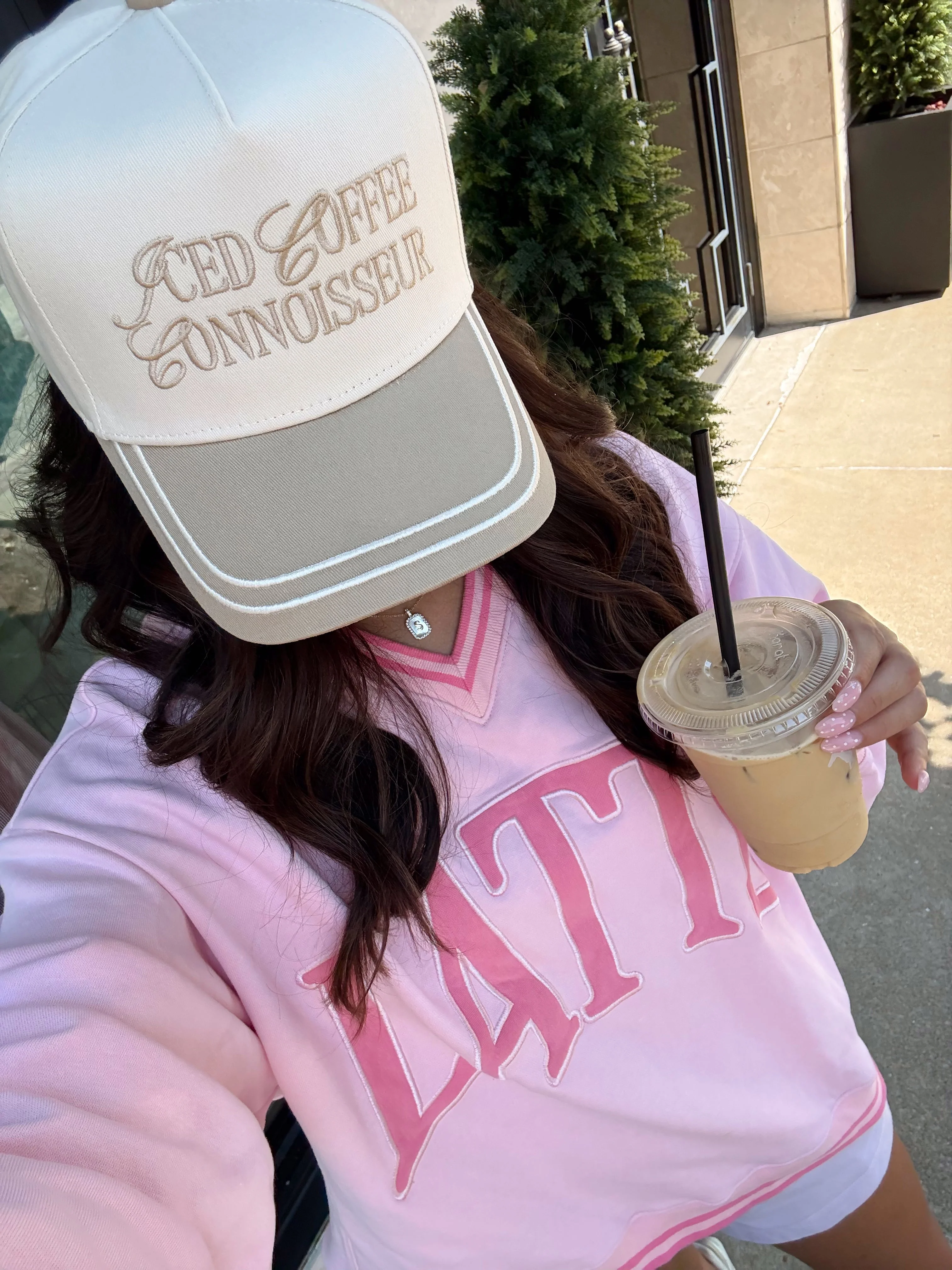 Iced Coffee Connoisseur - Tan Vintage Trucker Hat - Image 3