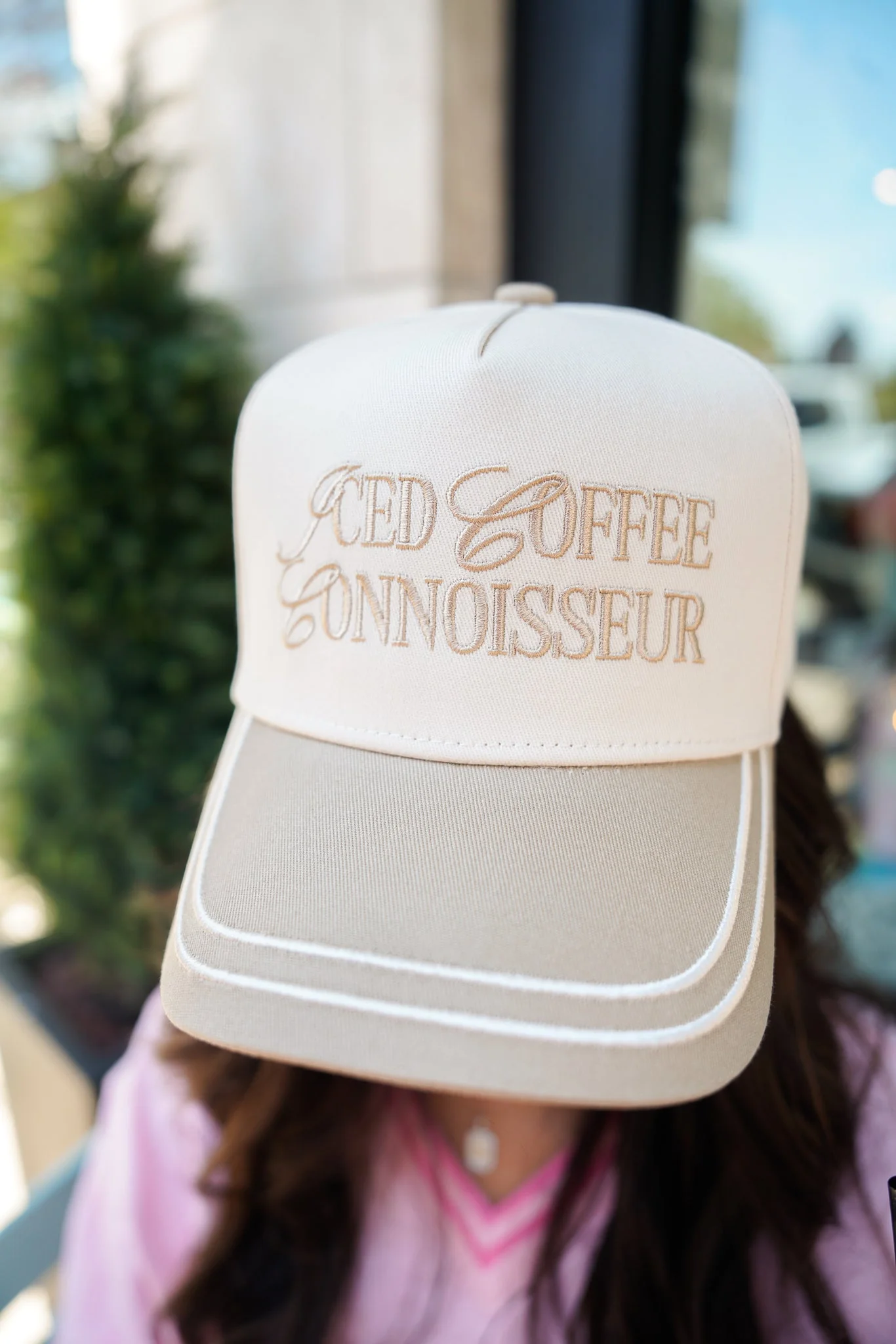 Iced Coffee Connoisseur - Tan Vintage Trucker Hat - Image 8