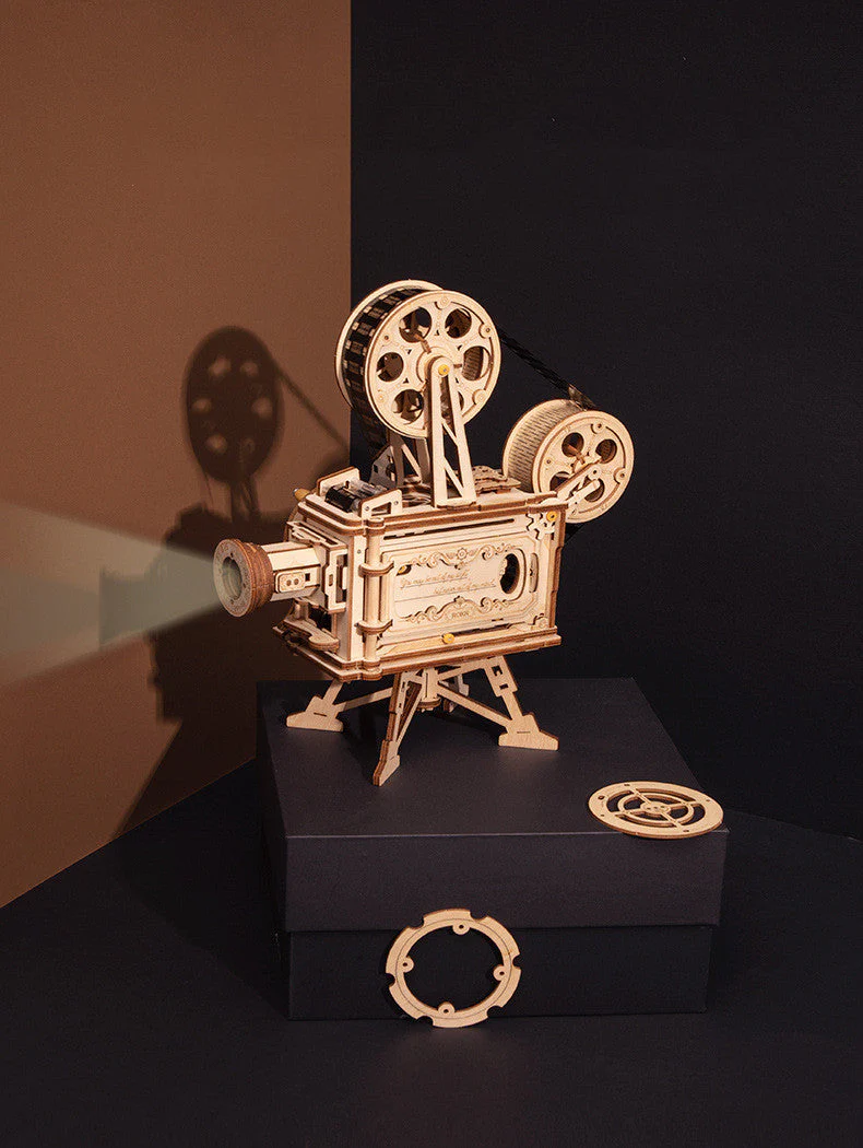 If The State KL501 601 Wooden Puzzles Play 3D Puzzle Assembling The Old Projector, The Pendulum Clock DIY Gift - Image 6