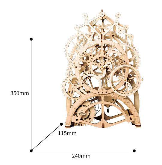 If The State KL501 601 Wooden Puzzles Play 3D Puzzle Assembling The Old Projector, The Pendulum Clock DIY Gift - Image 7