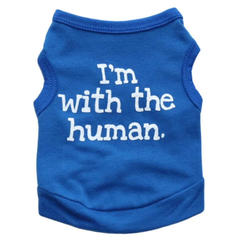 I'm with The Human Dog Cat Puppy Pet Shirts - Image 2