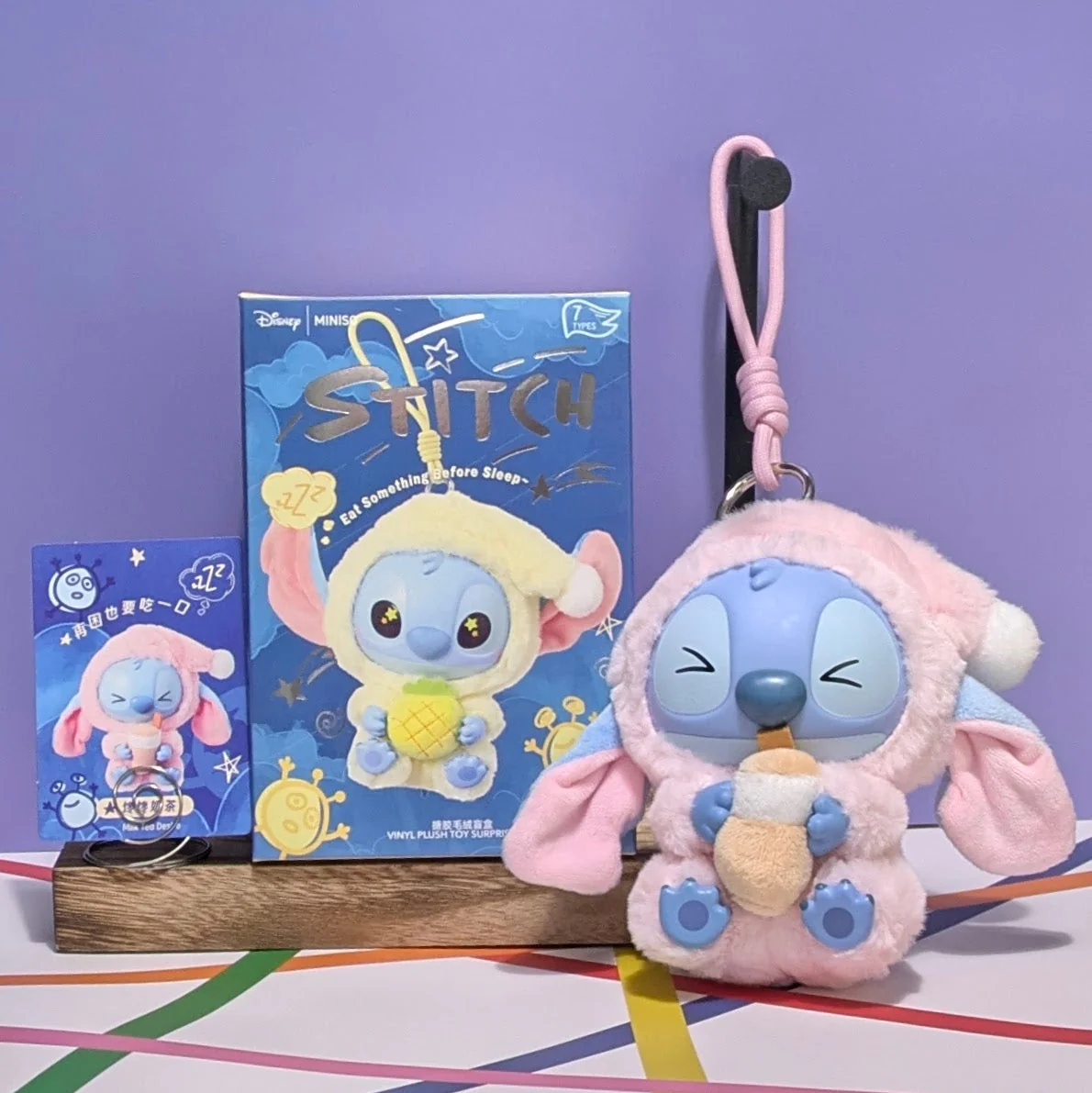 [In Stock] MINISO Stitch Eat Something Before Sleep Plush Keychain Blind Box - Image 39