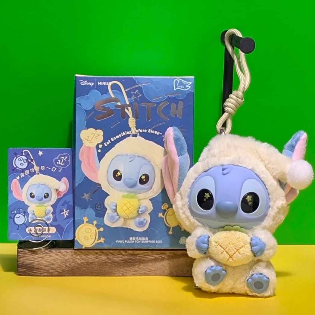 [In Stock] MINISO Stitch Eat Something Before Sleep Plush Keychain Blind Box - Image 4