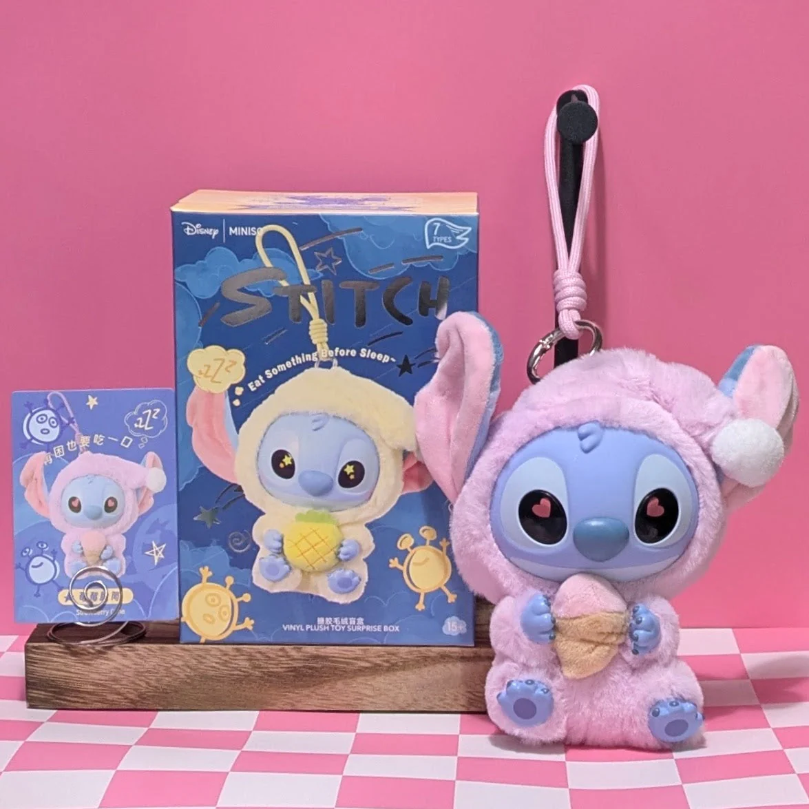 [In Stock] MINISO Stitch Eat Something Before Sleep Plush Keychain Blind Box - Image 5