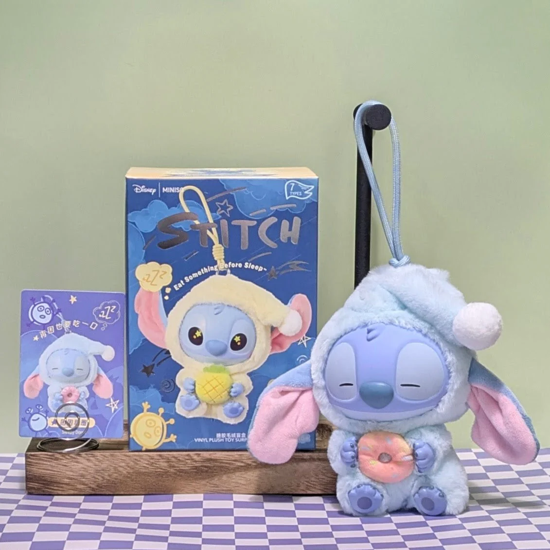 [In Stock] MINISO Stitch Eat Something Before Sleep Plush Keychain Blind Box - Image 6