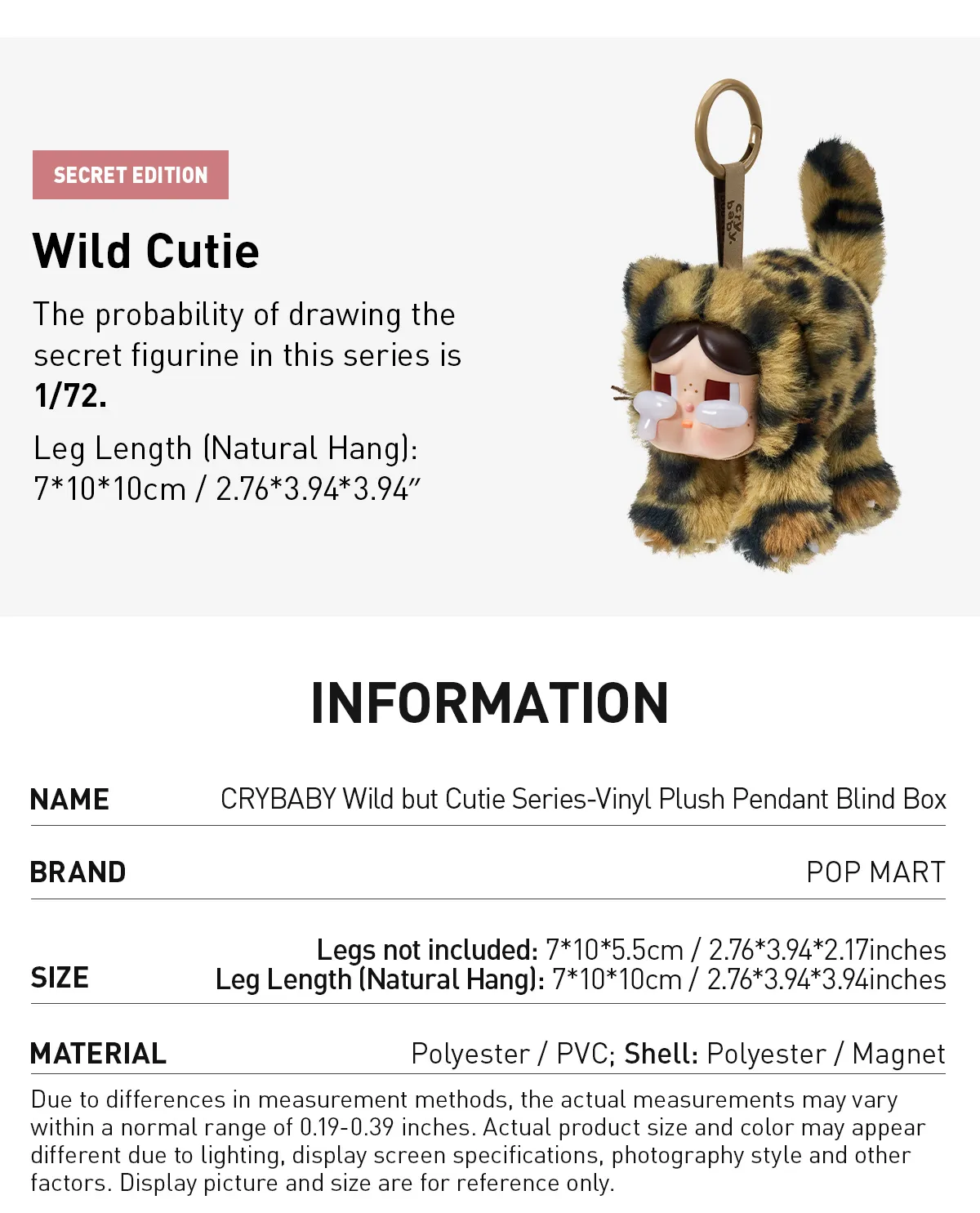 [IN STOCK] POPMART CRYBABY Wild but Cutie Series - Vinyl Plush Pendant Blind Box - Image 10