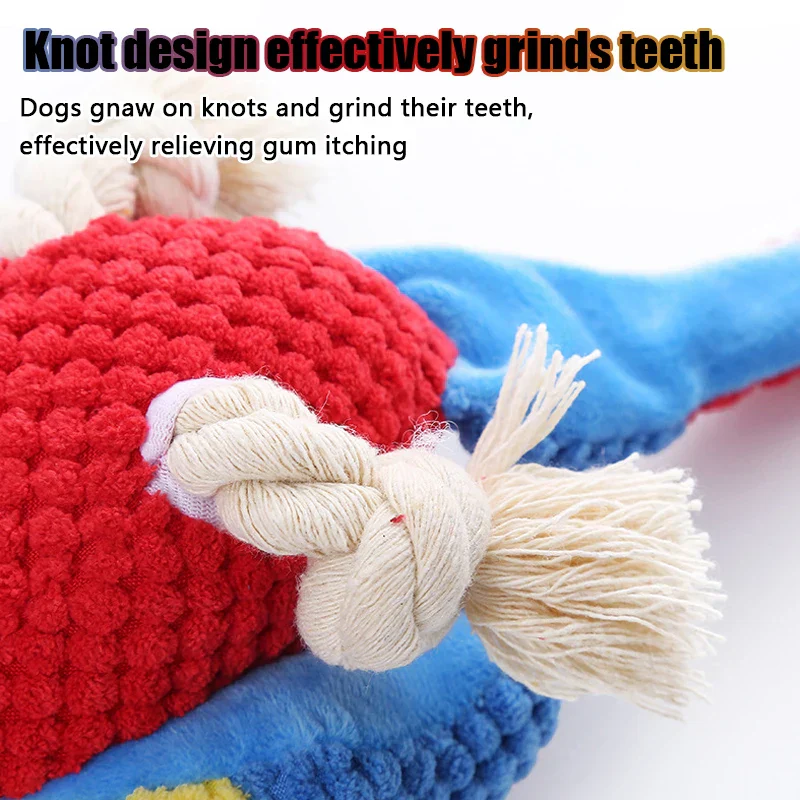Indestructible Plush Parrot Dog Toy – Squeaky Chew Toy for Small & Large Dogs - Image 6