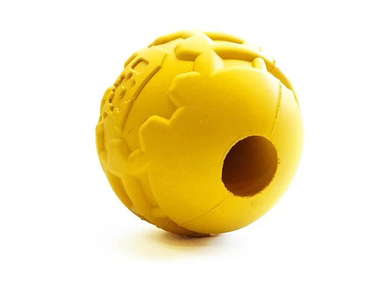 Industrial Dog Ball Rubber Chew Toy for Heavy Chewers | Yellow | USA Made | SodaPup - Image 5