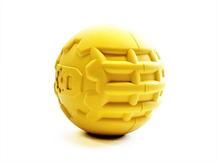 Industrial Dog Ball Rubber Chew Toy for Heavy Chewers | Yellow | USA Made | SodaPup - Image 8