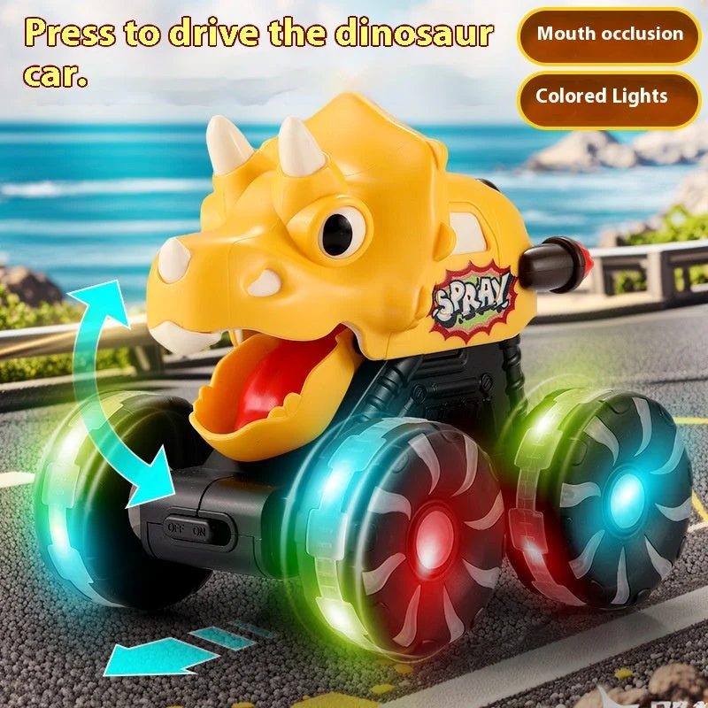 Inertial Sliding Model Light Pressing Dinosaur Toy Car - Image 2