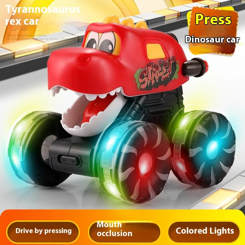 Inertial Sliding Model Light Pressing Dinosaur Toy Car - Image 6