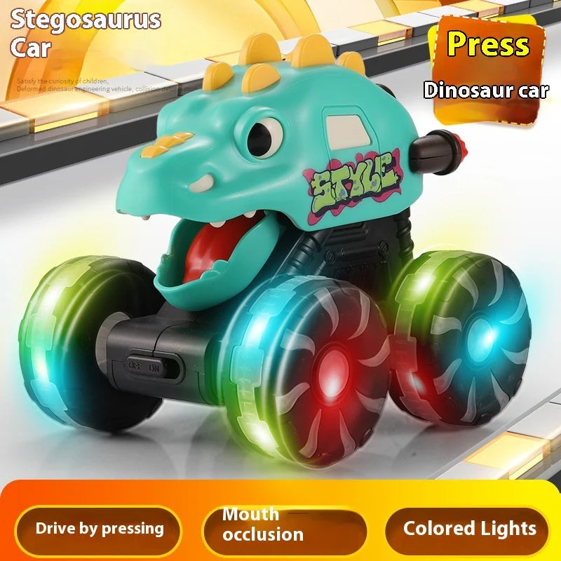 Inertial Sliding Model Light Pressing Dinosaur Toy Car - Image 8