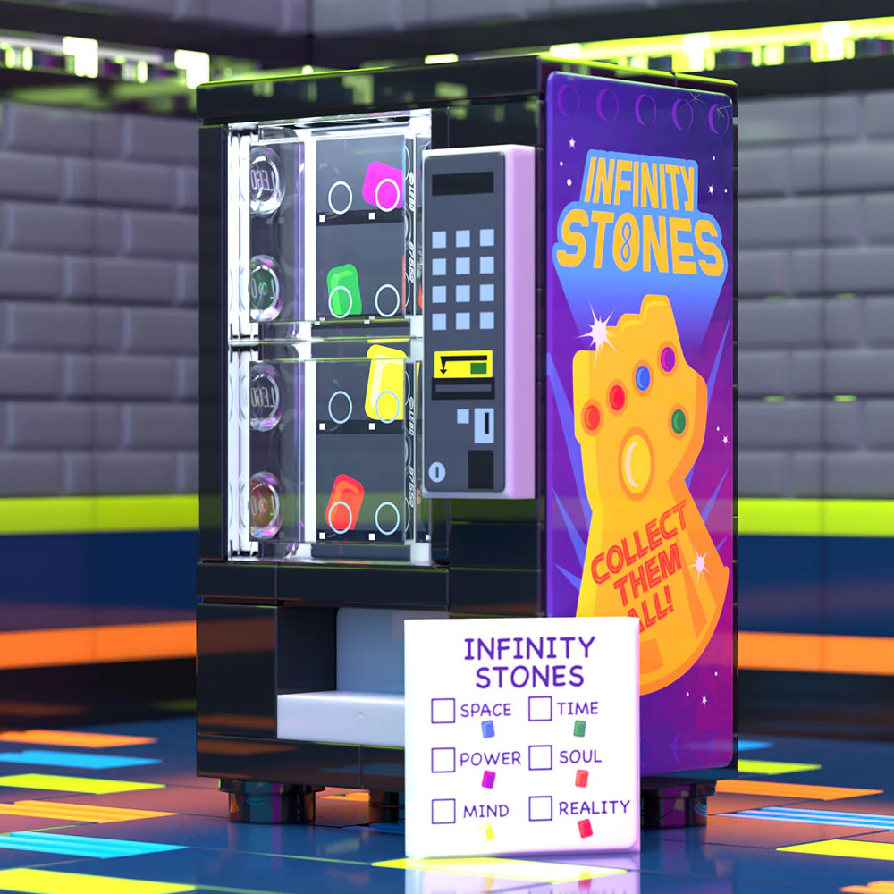 Infinity Stones Vending Machine Custom Building Set made using LEGO parts - B3 Customs - Image 2