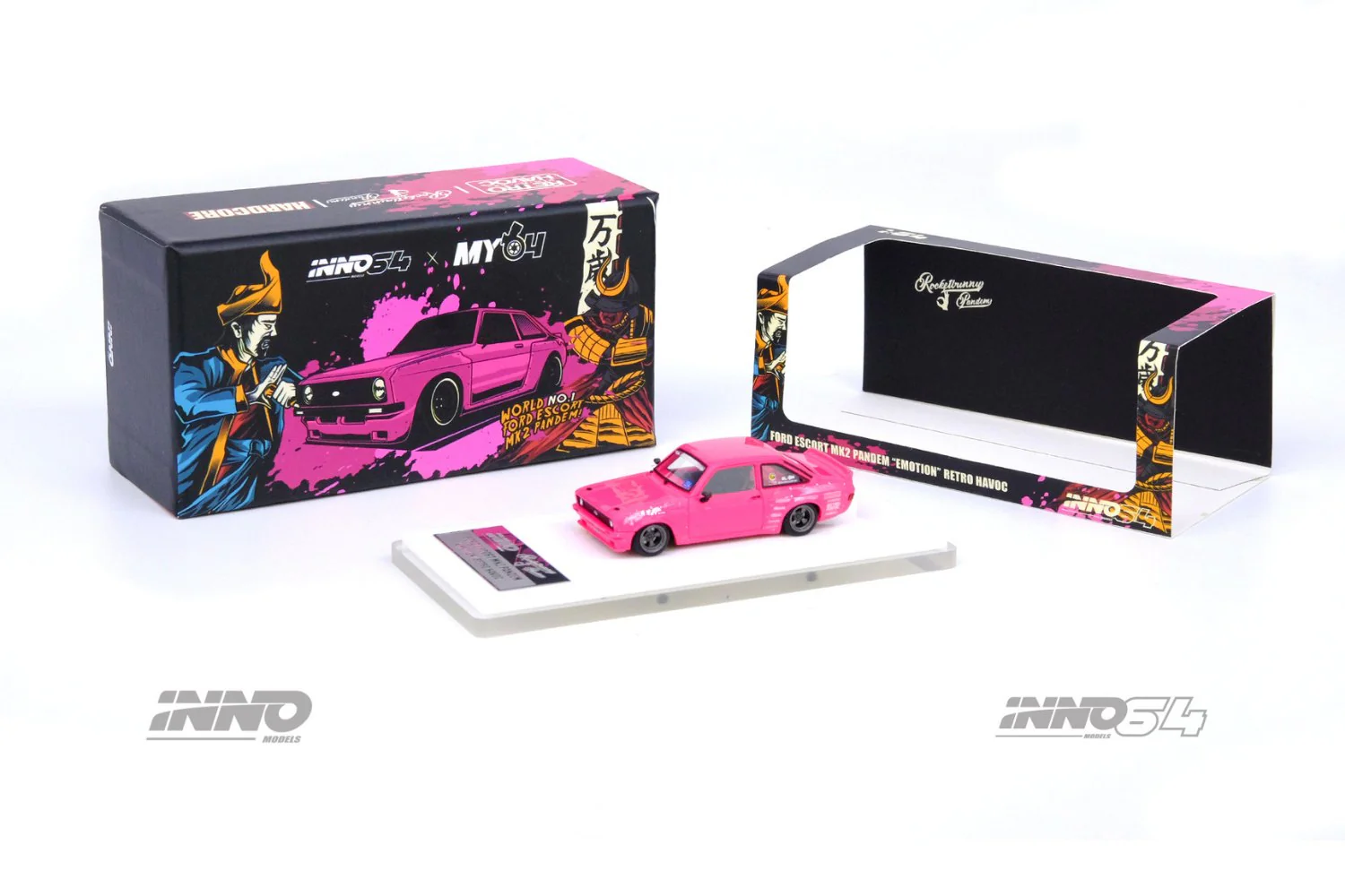 Inno64 Ford Escort MK2 Pandem "Emotion" Retro Havoc Pink 1:64 - Image 6