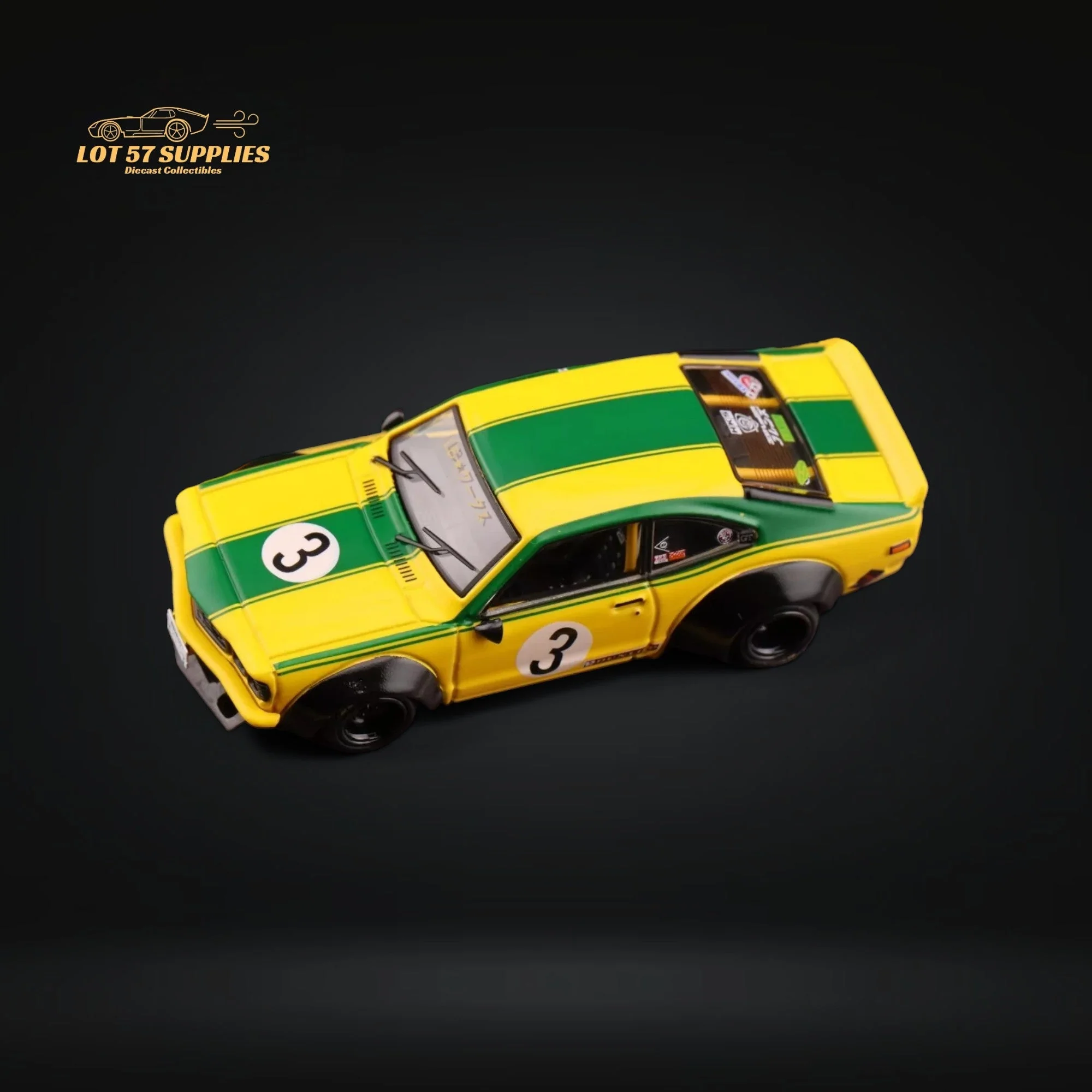Inno64 Mazda RX-3 Savanna LBWK Yellow Green #3 1:64 - Image 4