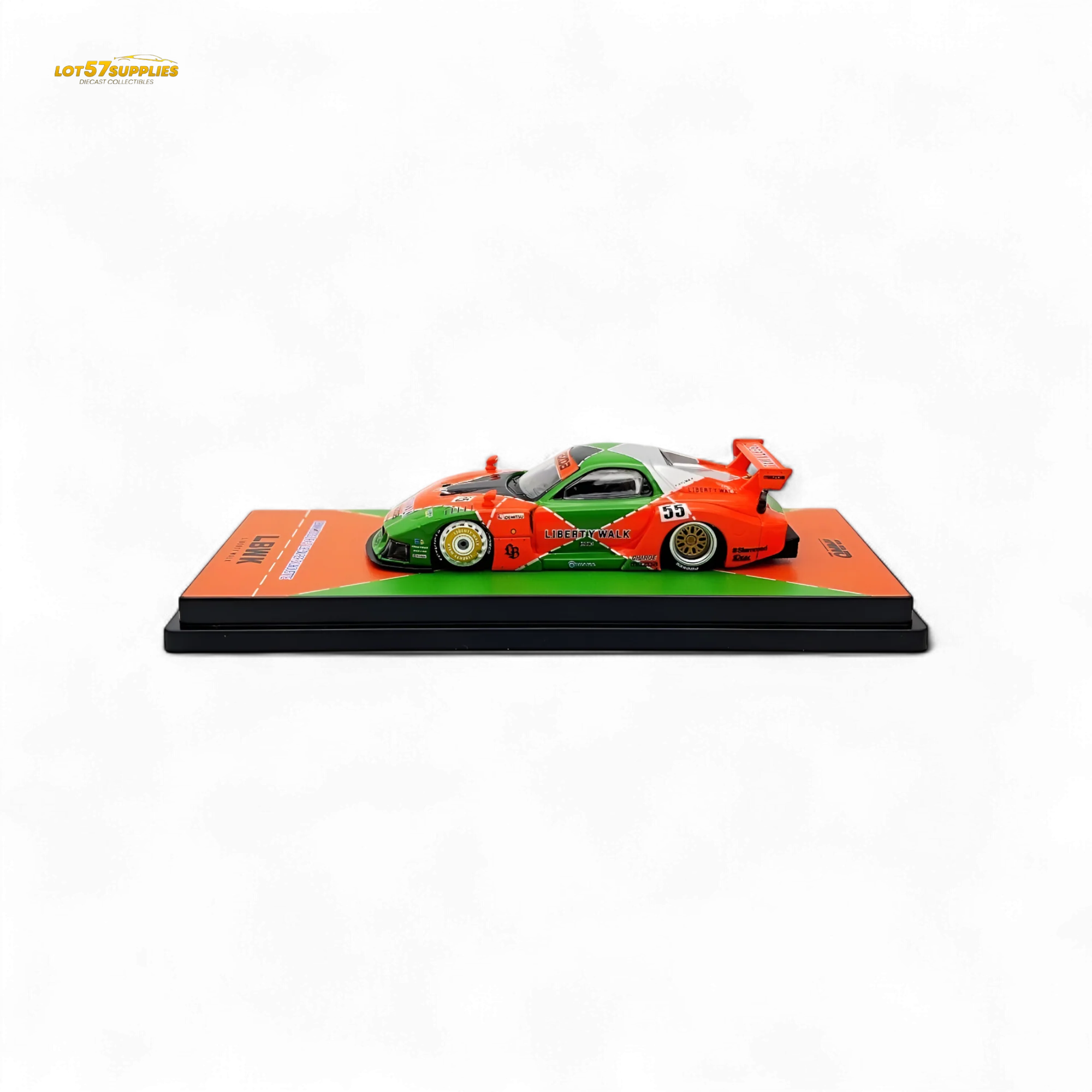 Inno64 Mazda RX-7 LBWK Orange/Green 1:64 - Image 2