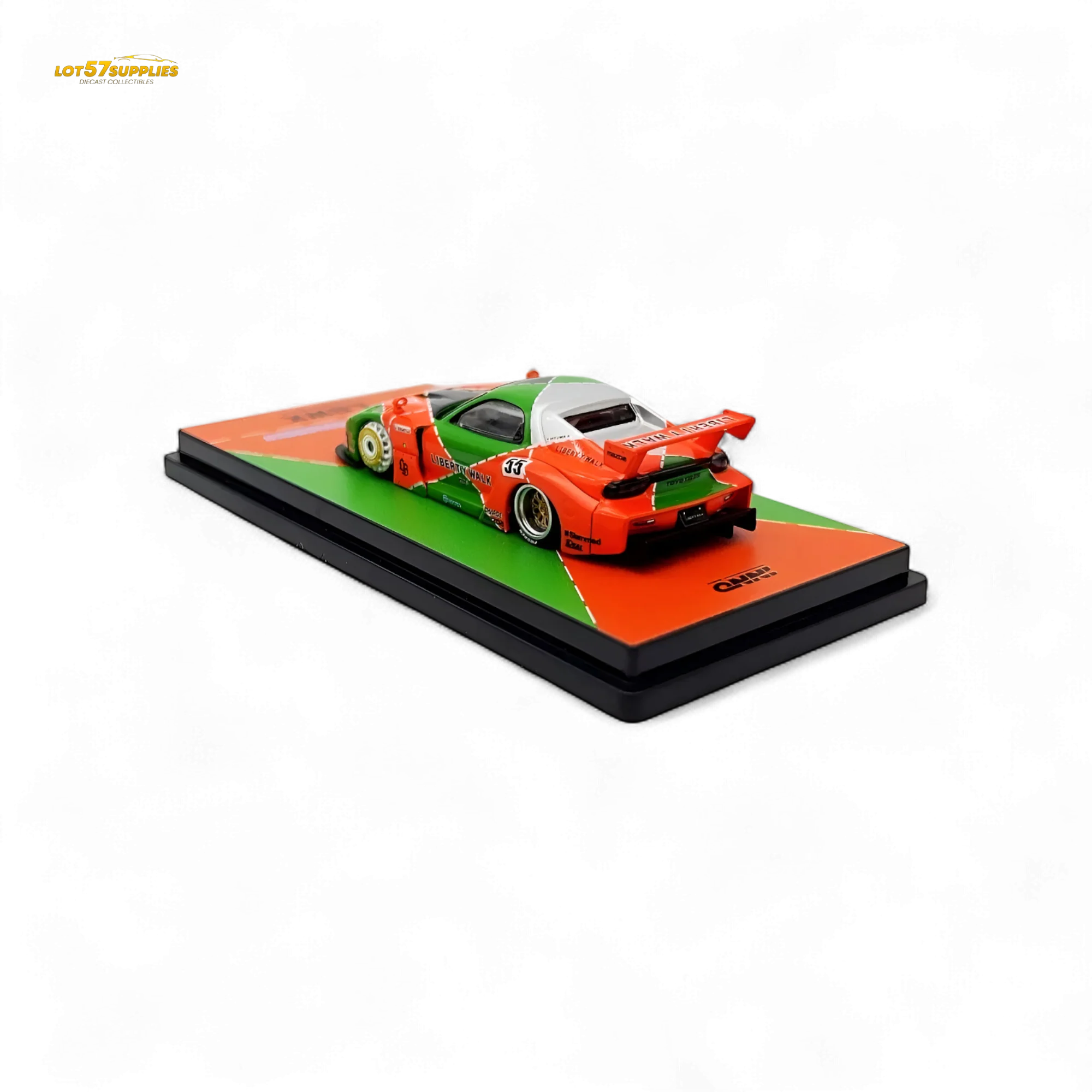 Inno64 Mazda RX-7 LBWK Orange/Green 1:64 - Image 3