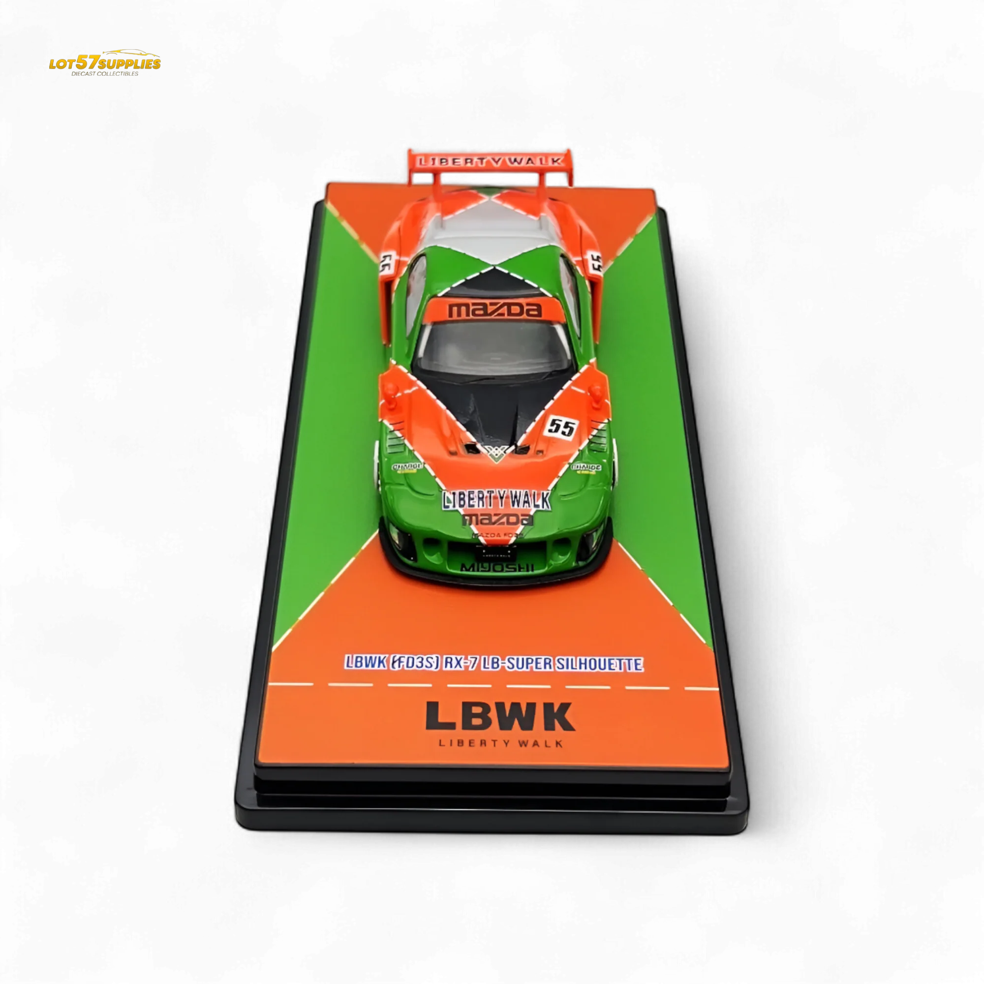 Inno64 Mazda RX-7 LBWK Orange/Green 1:64 - Image 4