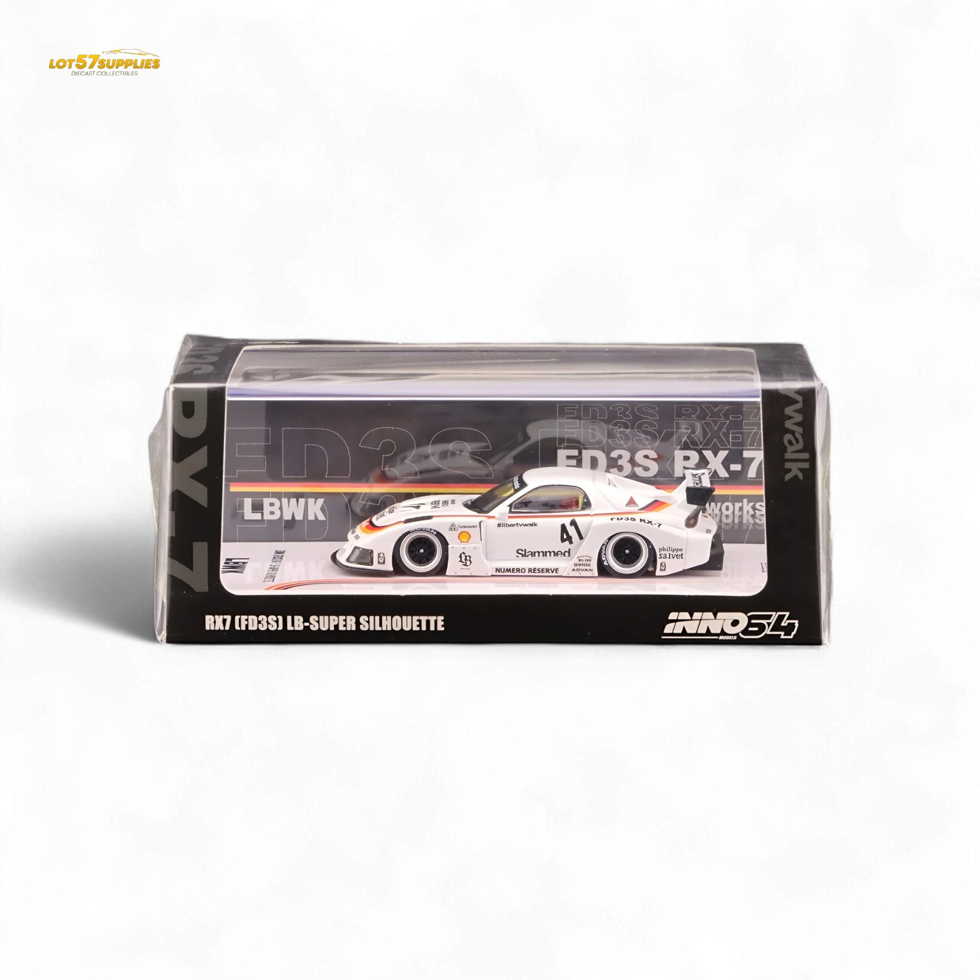 Inno64 Mazda RX-7 LBWK White 1:64 - Image 5