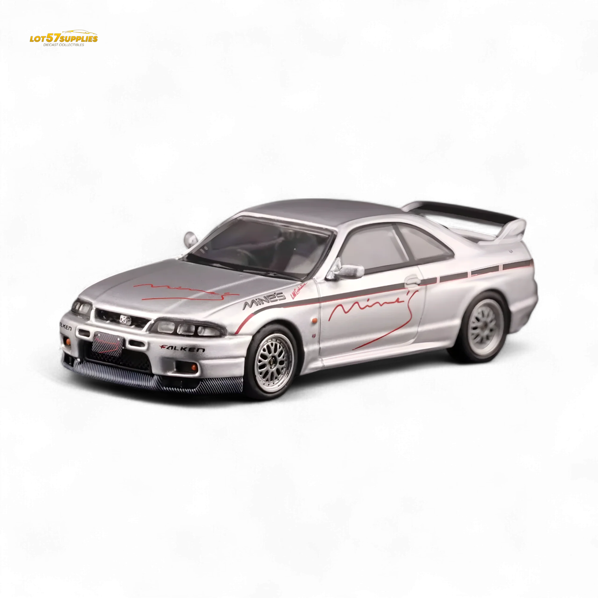 Inno64 Nissan Skyline GT-R R33 "Tuned by Mine's" Silver 1:64 - Image 2