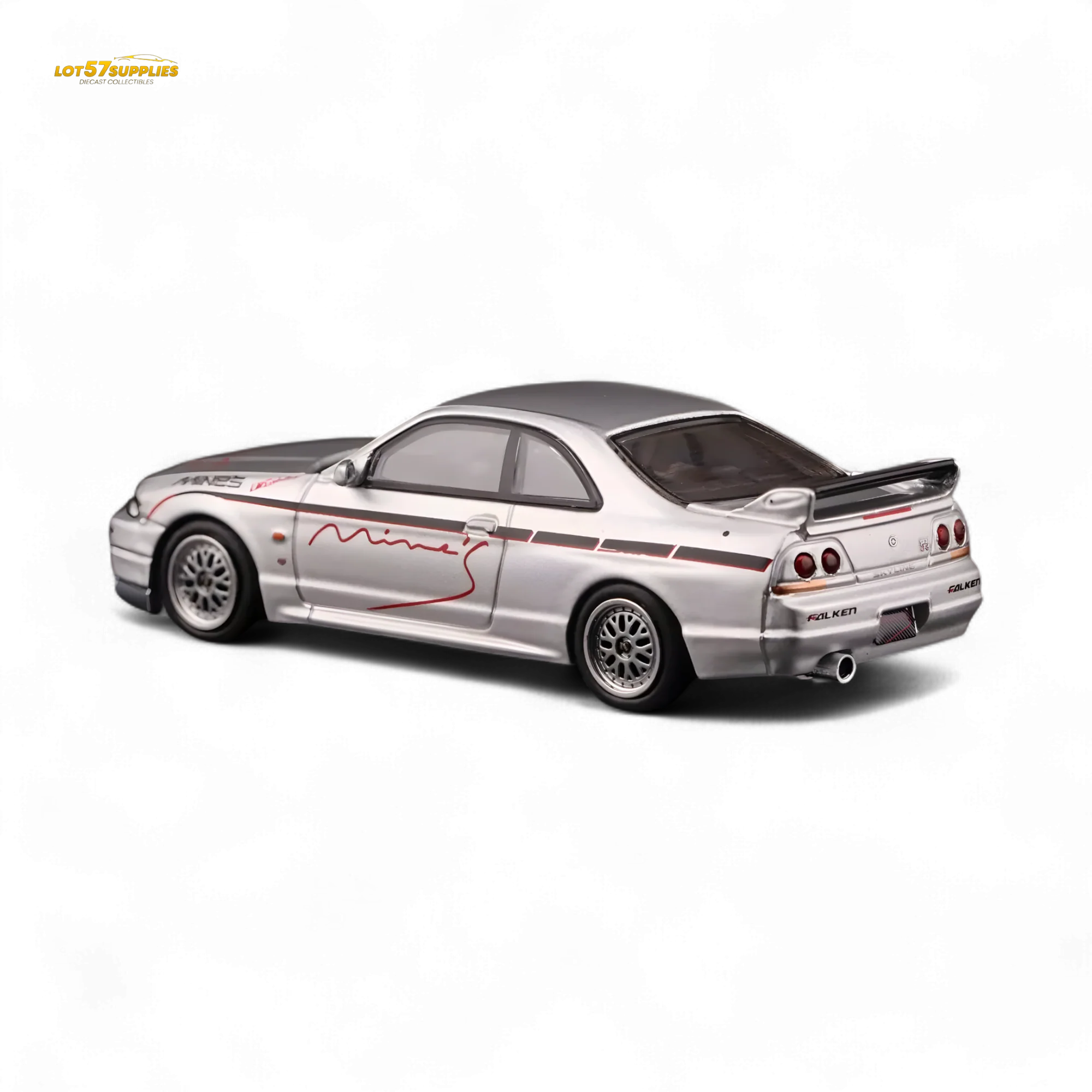 Inno64 Nissan Skyline GT-R R33 "Tuned by Mine's" Silver 1:64 - Image 3