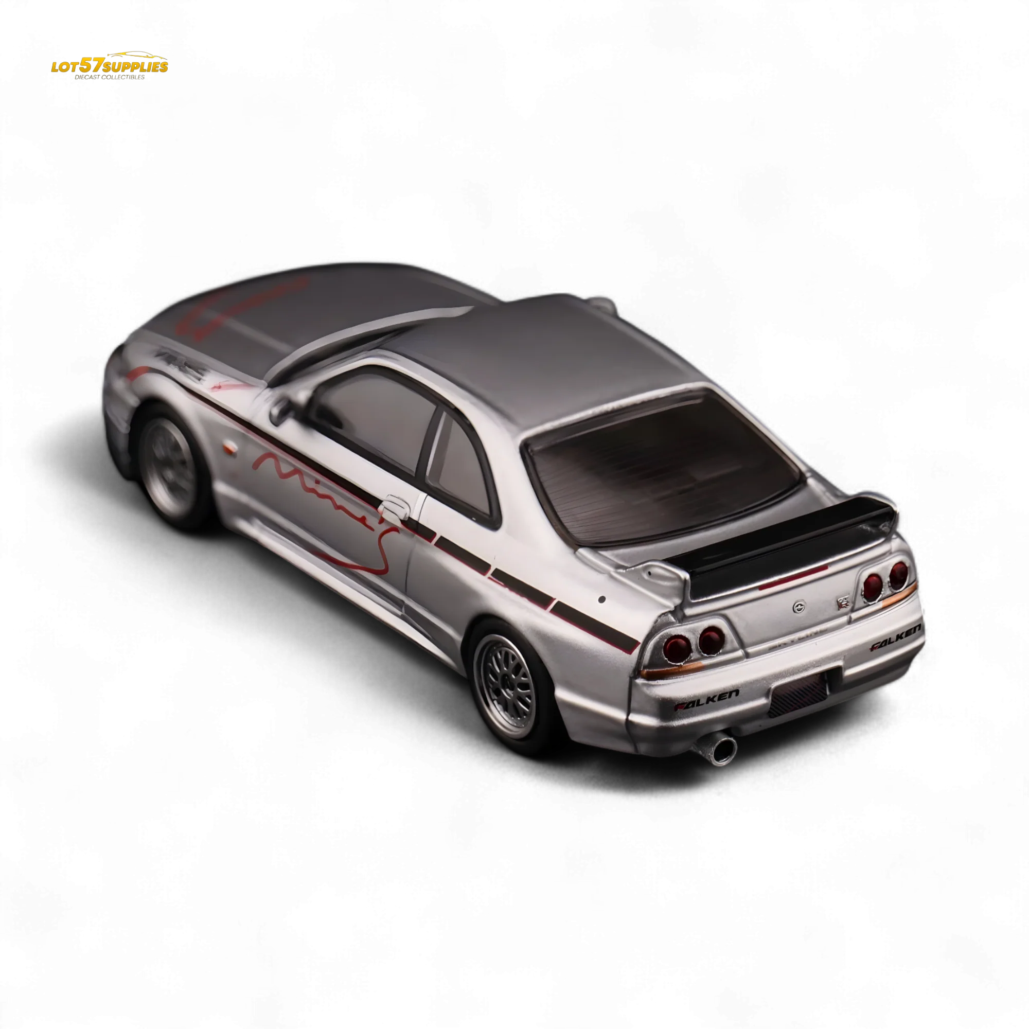 Inno64 Nissan Skyline GT-R R33 "Tuned by Mine's" Silver 1:64 - Image 4