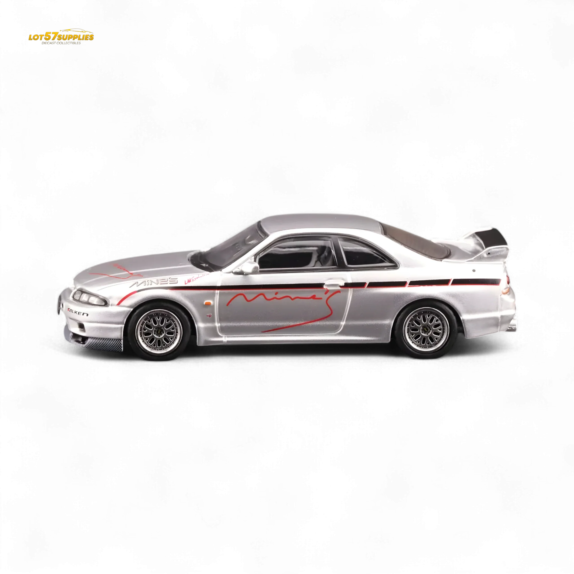 Inno64 Nissan Skyline GT-R R33 "Tuned by Mine's" Silver 1:64 - Image 7