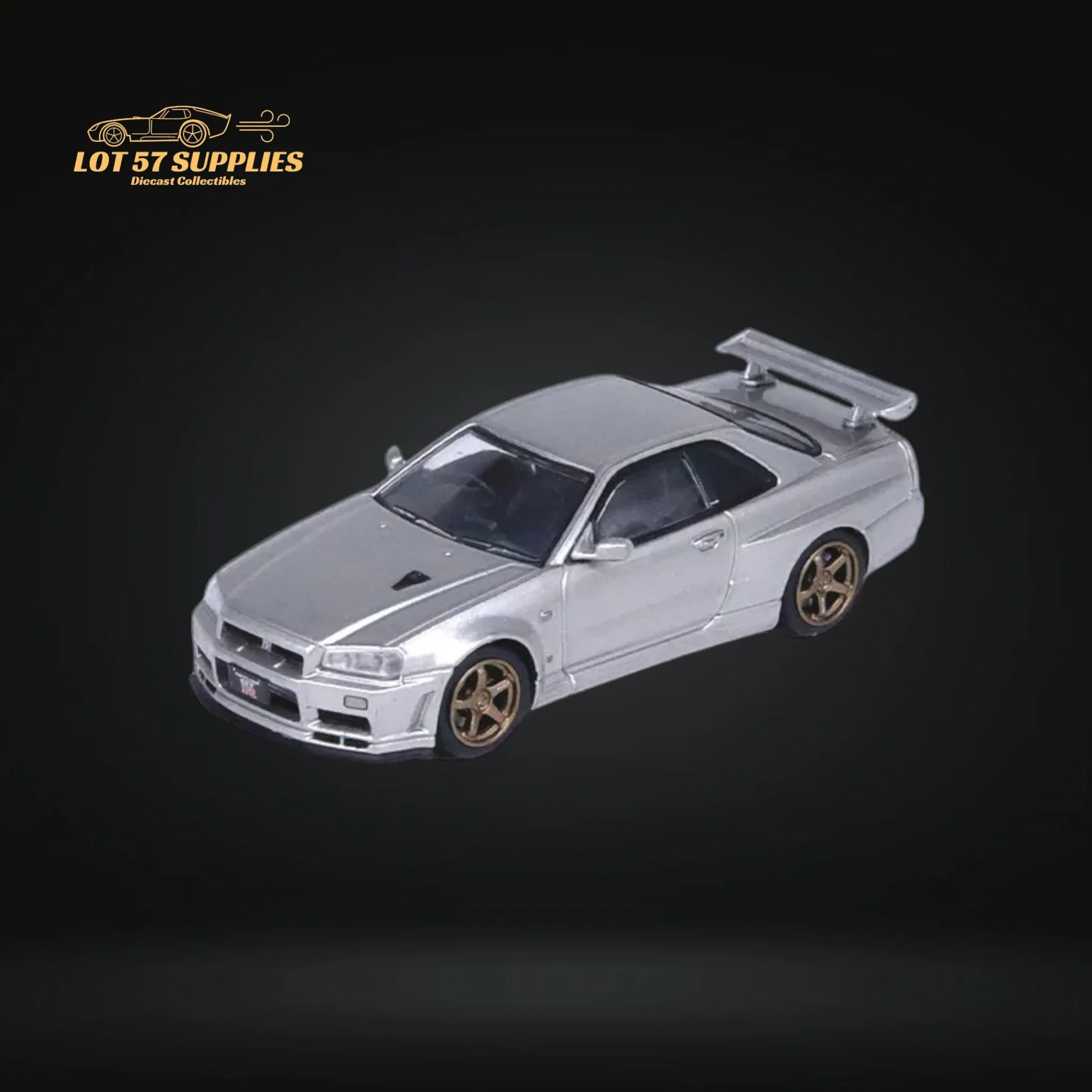Inno64 Nissan Skyline GT-R R34 V-SPEC II Silver 1:64 - Image 2