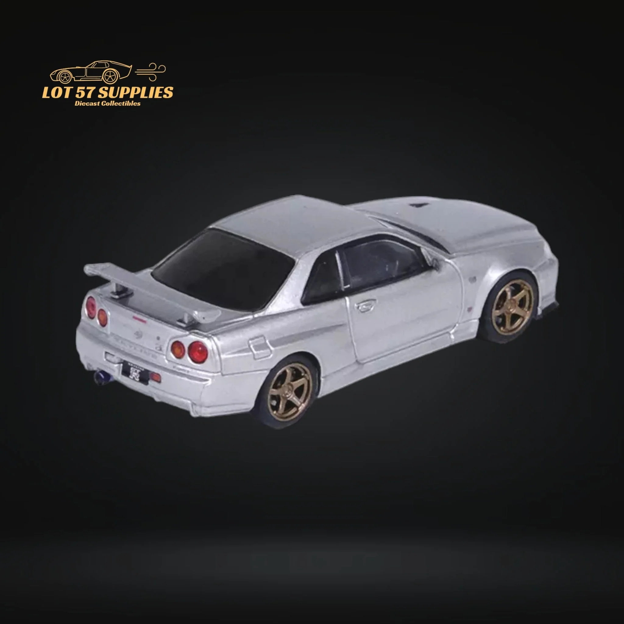 Inno64 Nissan Skyline GT-R R34 V-SPEC II Silver 1:64 - Image 3