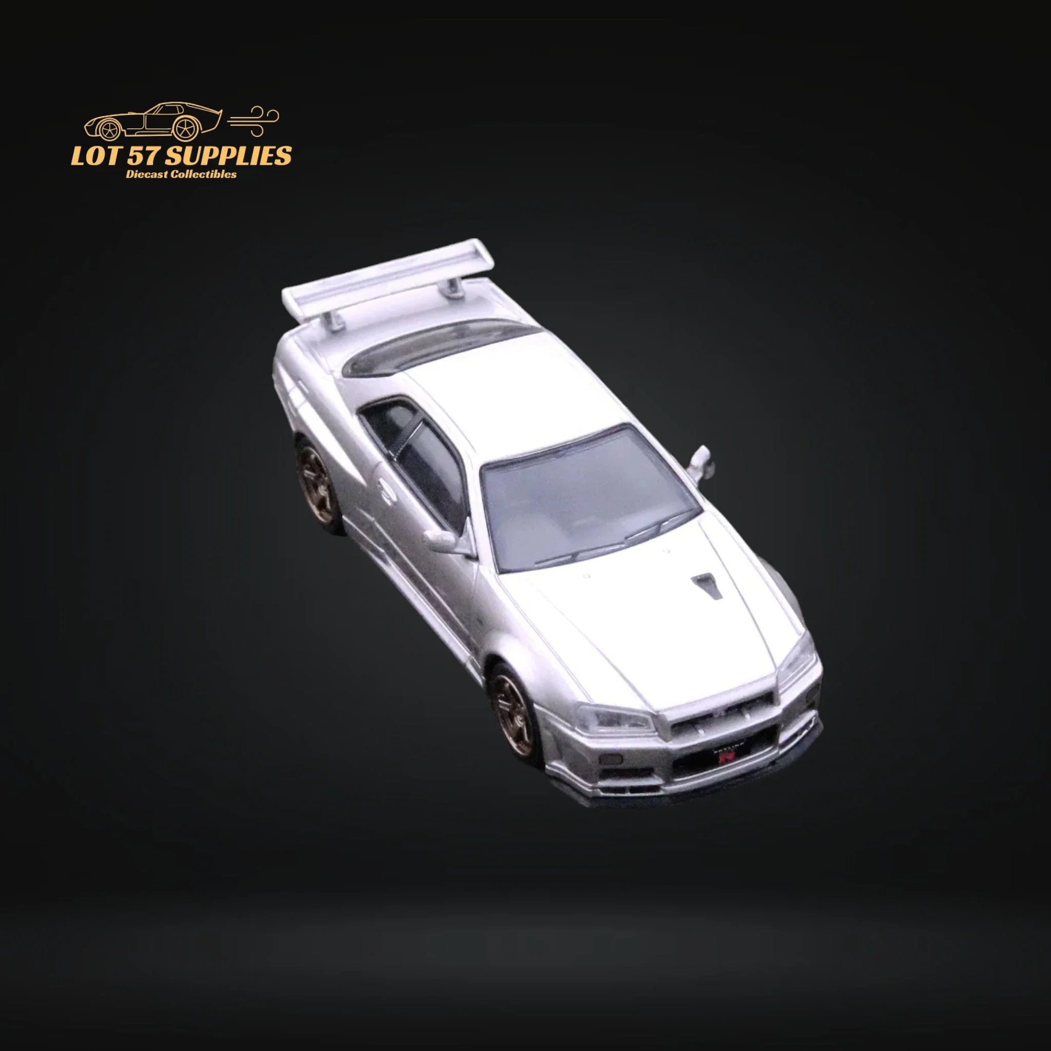 Inno64 Nissan Skyline GT-R R34 V-SPEC II Silver 1:64 - Image 4