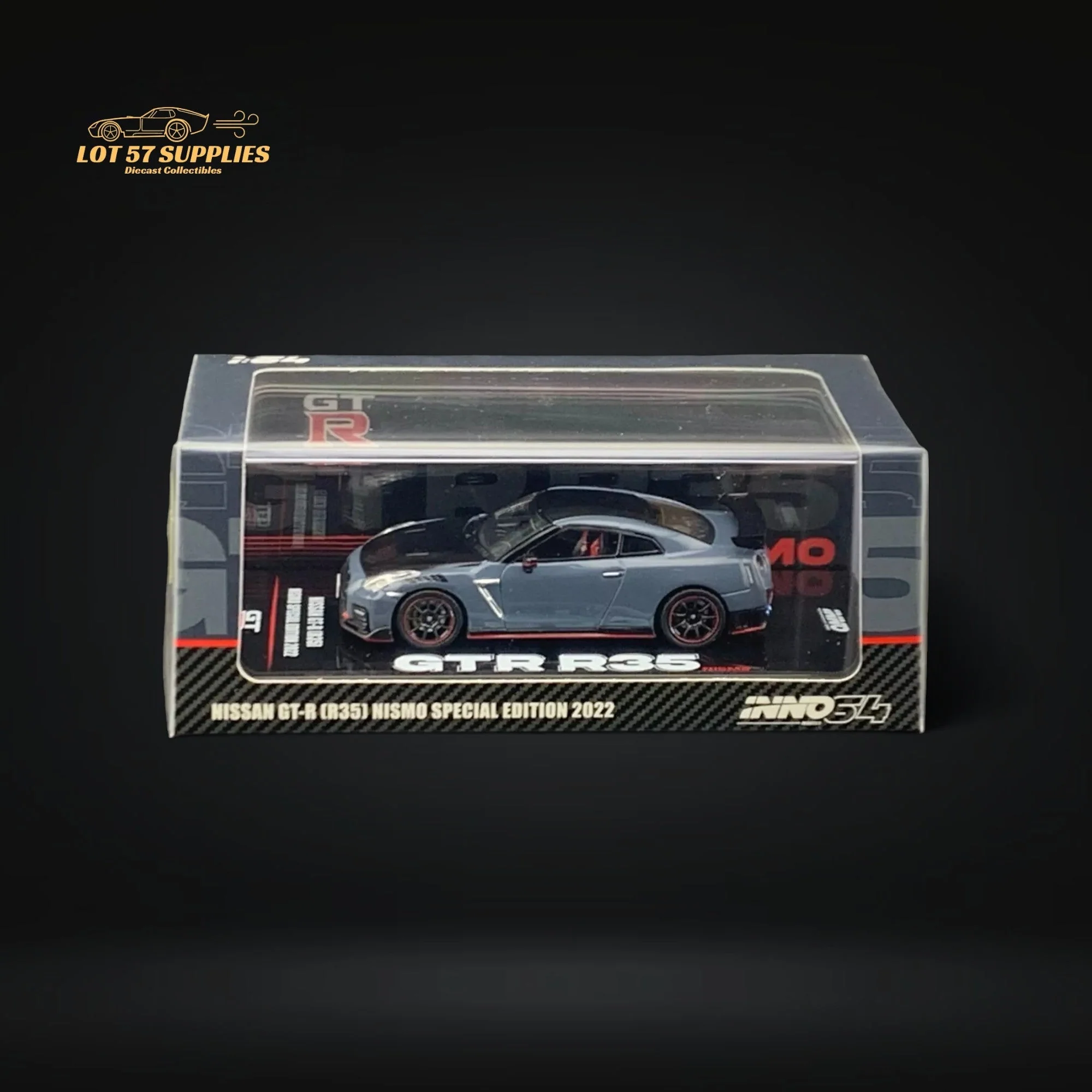 Inno64 Nissan Skyline GT-R R35 Nismo Stealth Gray 1:64 - Image 2