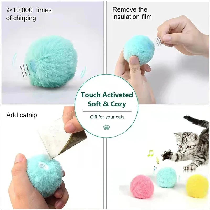 Interactive Ball Smart Cat Toys – Plush Electric Catnip Training Toy - Image 4