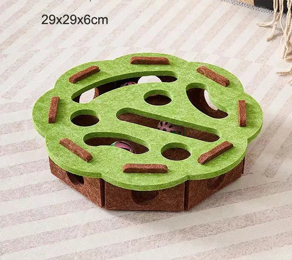 Interactive Cat Puzzle Toy – Felt Maze Box with Bell Balls - Image 10