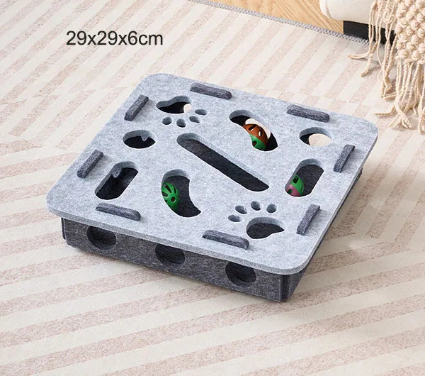 Interactive Cat Puzzle Toy – Felt Maze Box with Bell Balls - Image 7