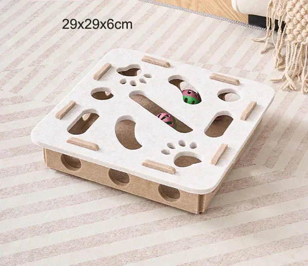 Interactive Cat Puzzle Toy – Felt Maze Box with Bell Balls - Image 9