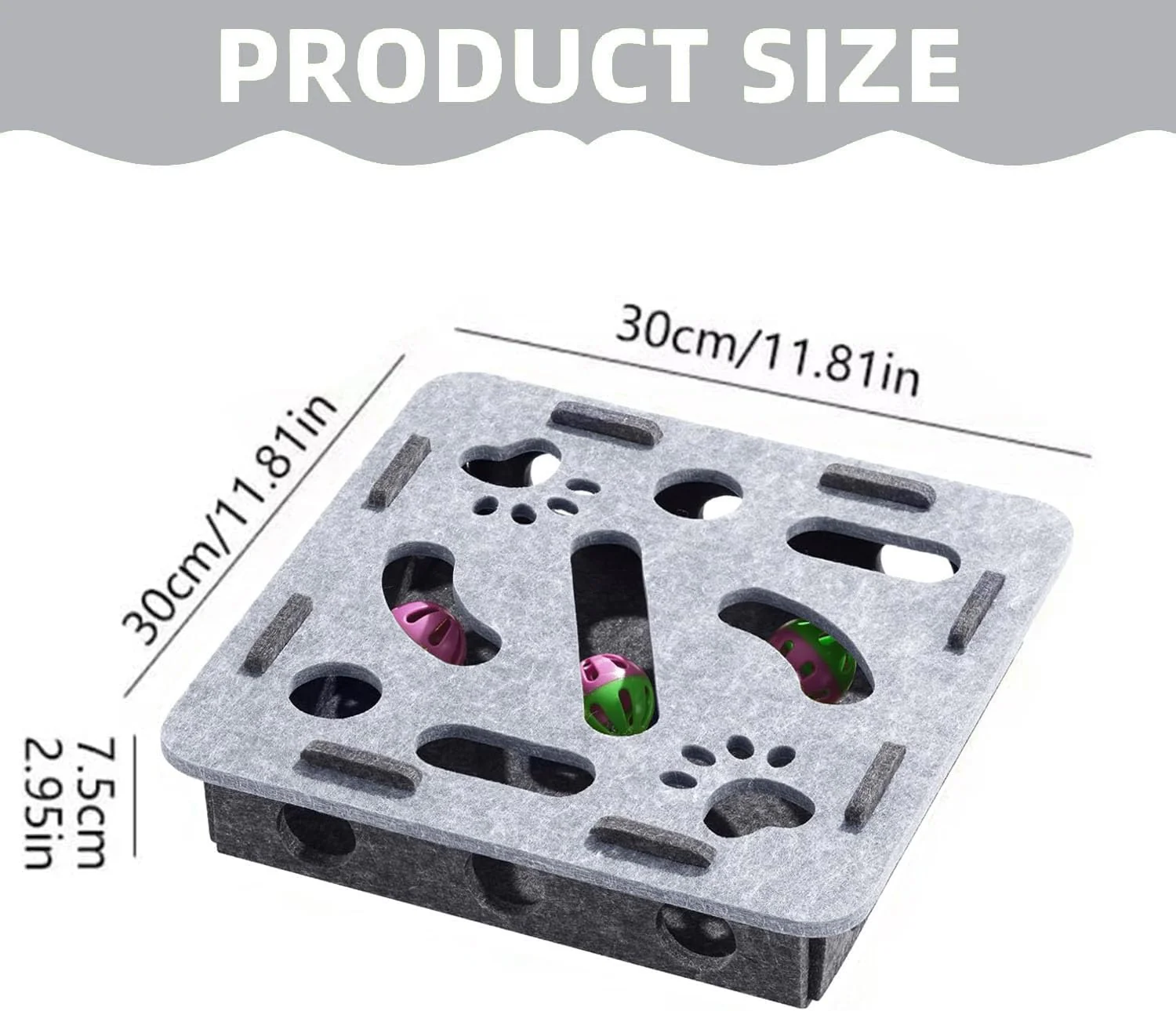 Interactive Cat Puzzle Toy – Felt Scratch Enrichment Box - Image 2