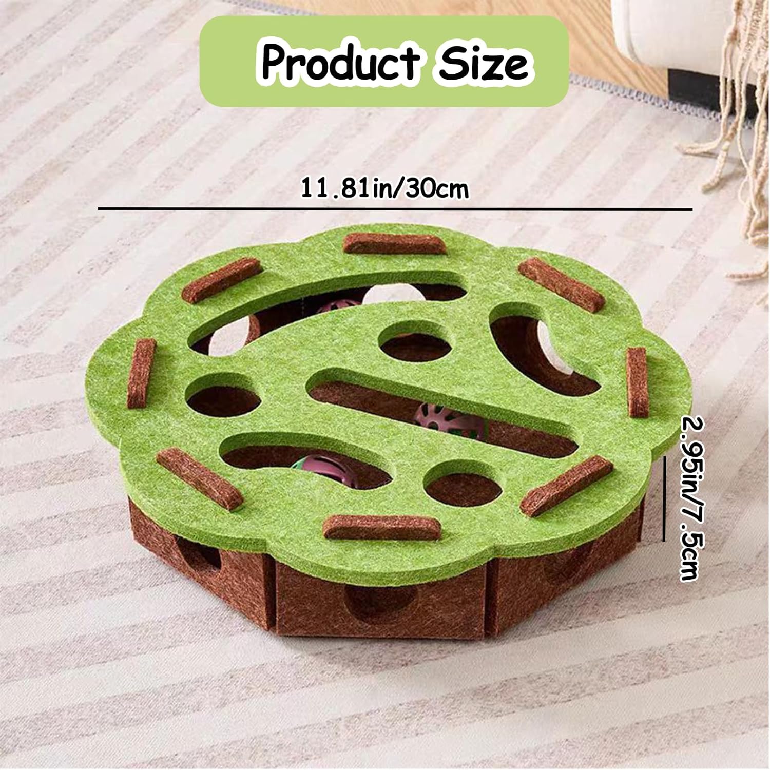 Interactive Cat Puzzle Toy with Scratch Track - Image 2